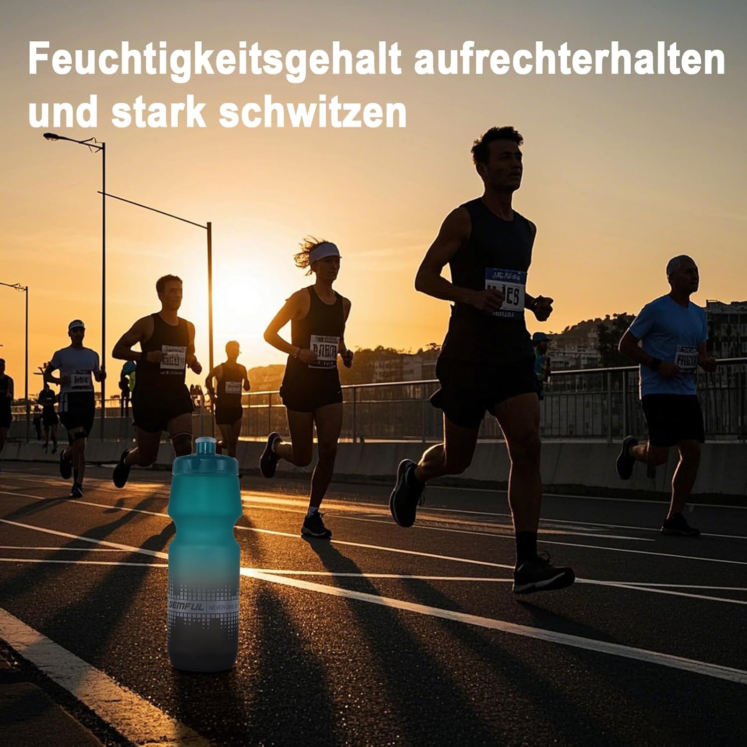 Thumbnail 6 de GEMFUL Fahrrad-Trinkflasche 750 ml im 2er-Set (auslaufsicher, BPA-frei) – Schwarz/Weiß Verlauf