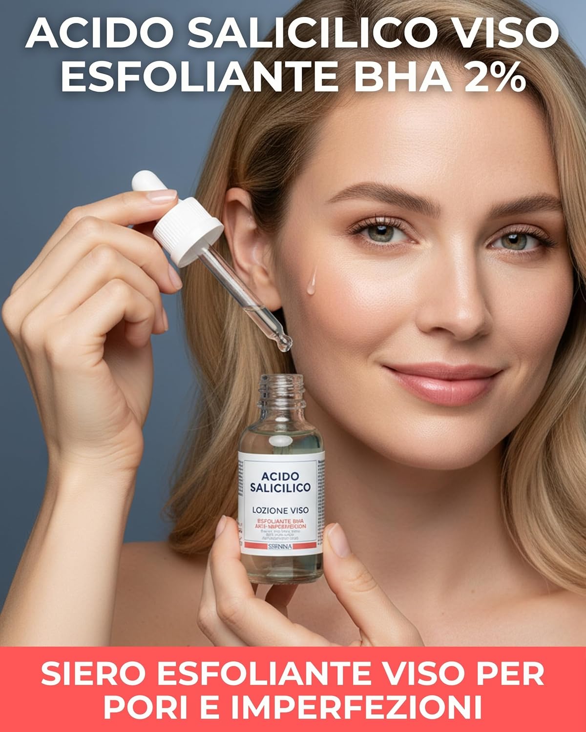 Detalle de SERININA Acido Salicilico Viso – Siero Esfoliante BHA 2% per Acne e Pori Dilatati