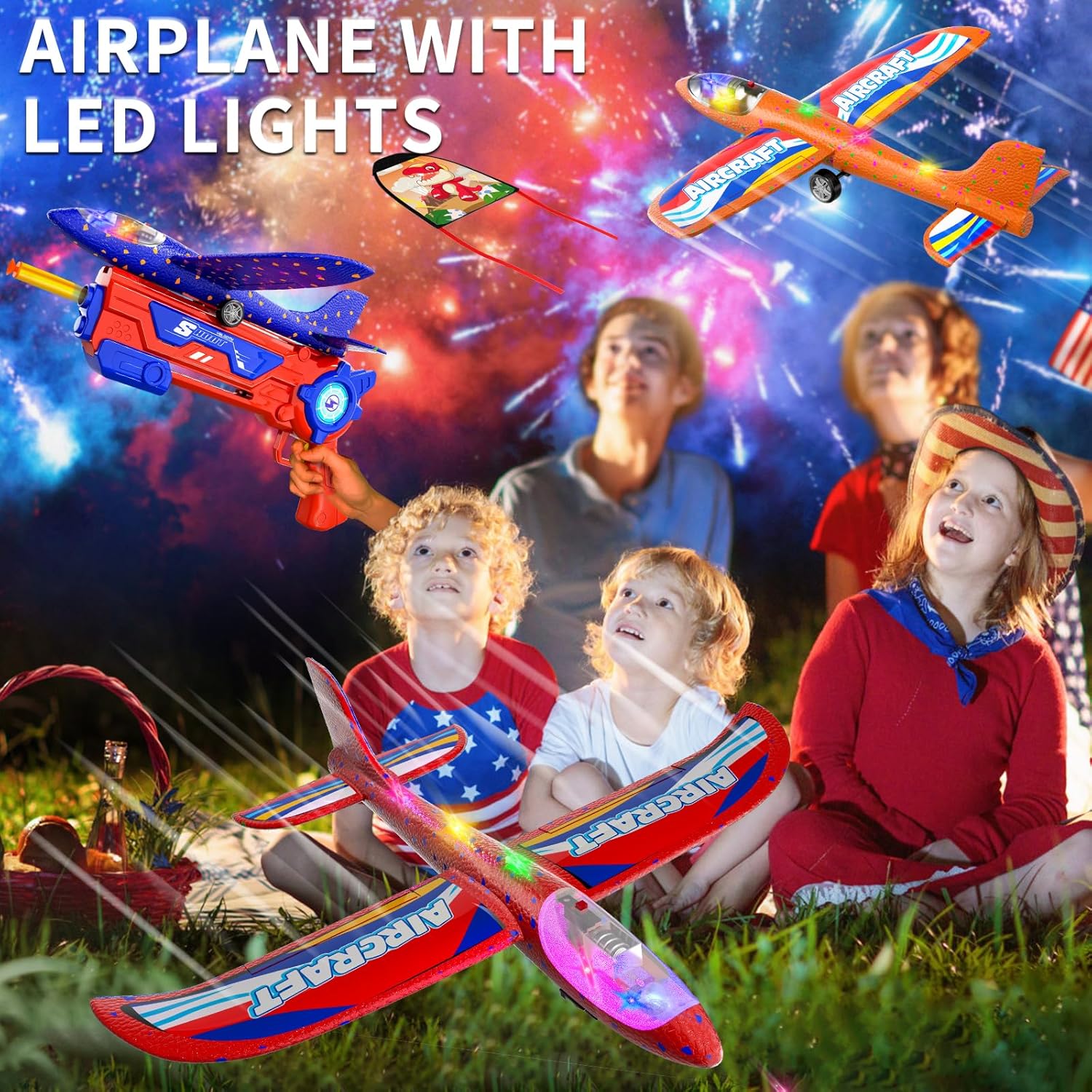 Thumbnail 5 de Doloowee 4 IN 1 Airplane Launcher Toys – LED Foam Glider with 2 Flight Modes for Outdoor Fun