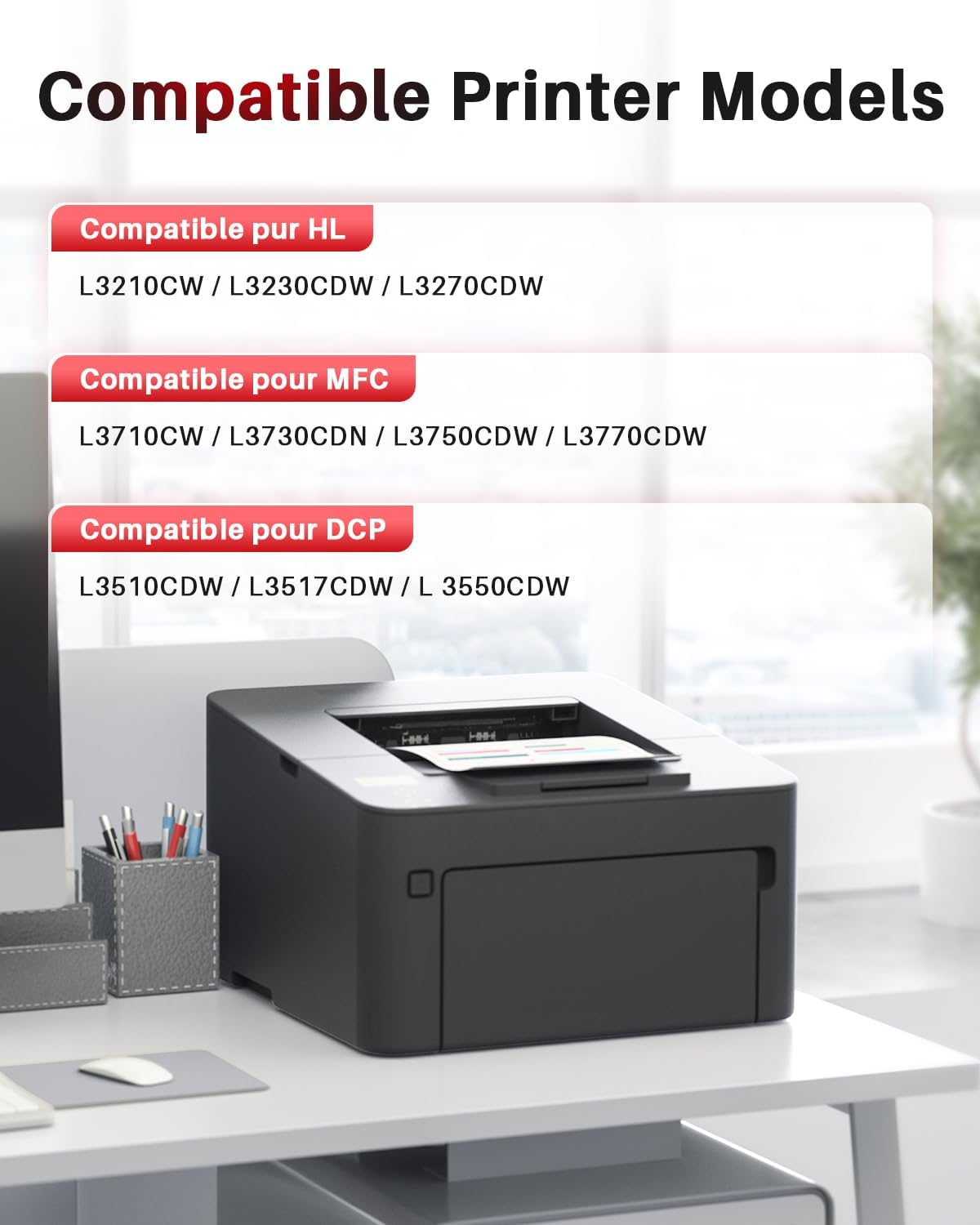 Thumbnail 1 de Halloya TN-243CMYK (TN-247BK) toner compatible pour Brother MFC/DCP et HL-L3210CW