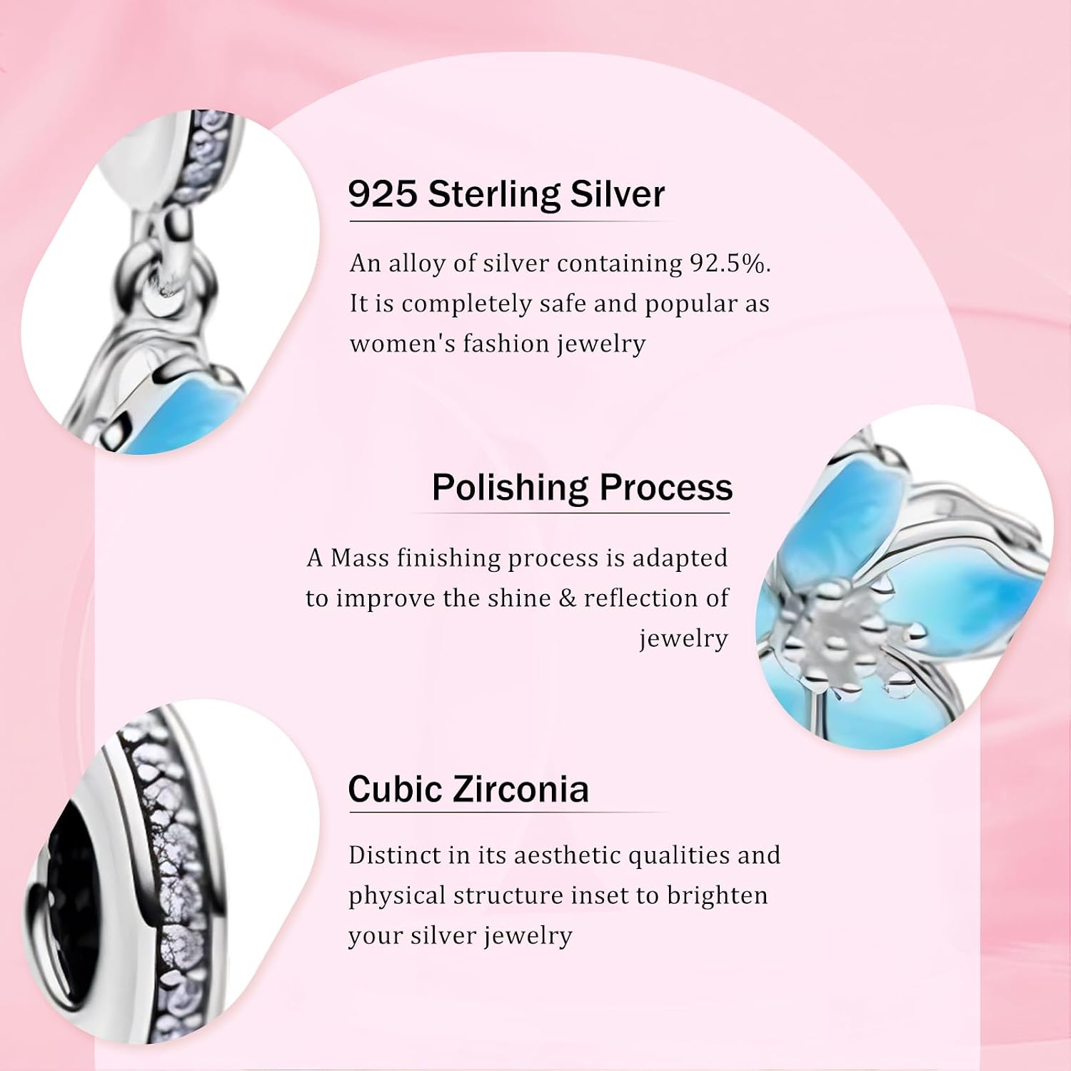 Detalle de HAEPIAR 925 Sterling Silber Charm 4,5–5 mm