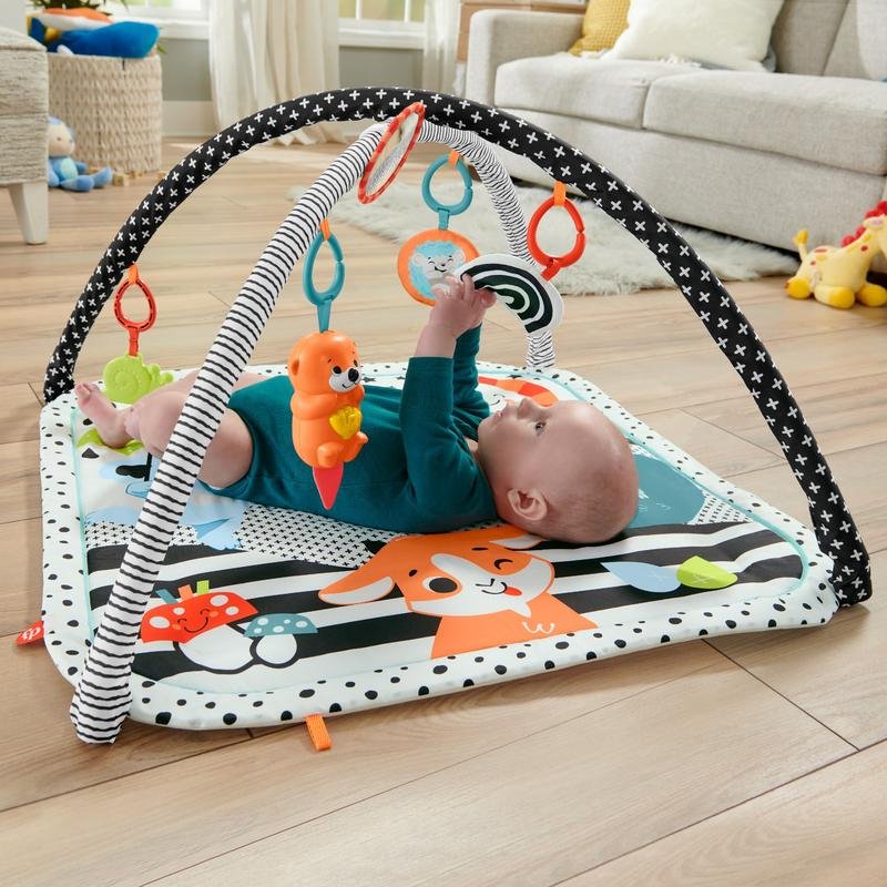 Detalle de Gimnasio para bebés Fisher-Price HBP41 multicolor con barra de juguetes y sonido