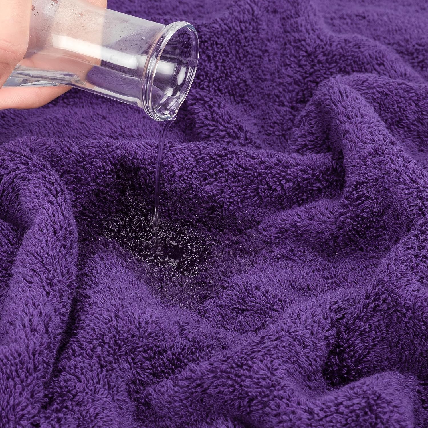 Detalle de Cotton Paradise 6 Piece Turkish Towel Set (Purple) — 100% Cotton, 600 GSM