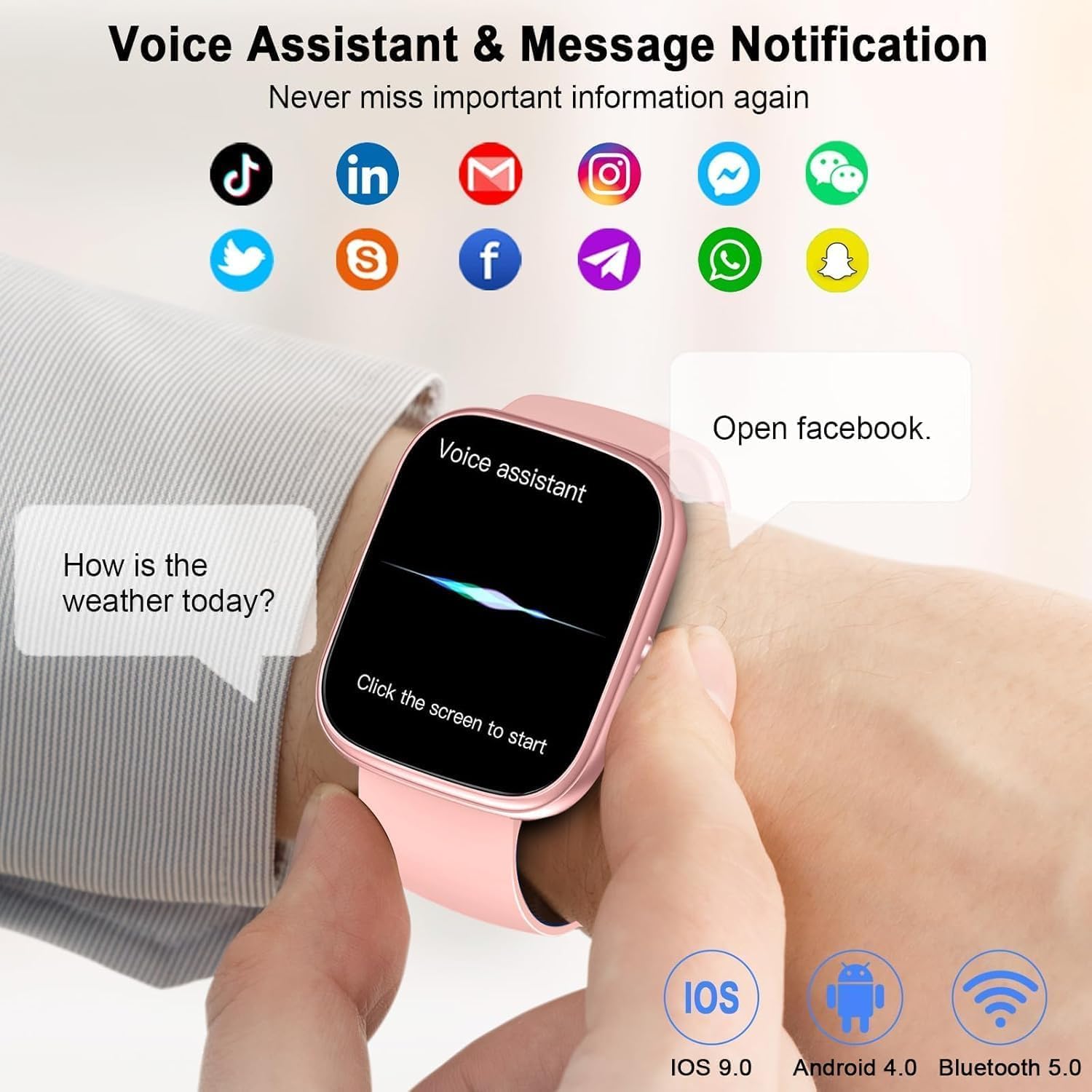 Thumbnail 4 de uaue Smart Watch for Women (2026) with Bluetooth 5.4 call features, 1.91" HD display, IP68