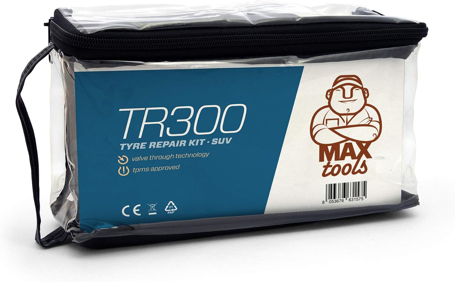 Detalle de MAXTOOLS TR300: Kit Automatico Riparazione Pneumatici SUV e Fuoristrada con Compressore 12V