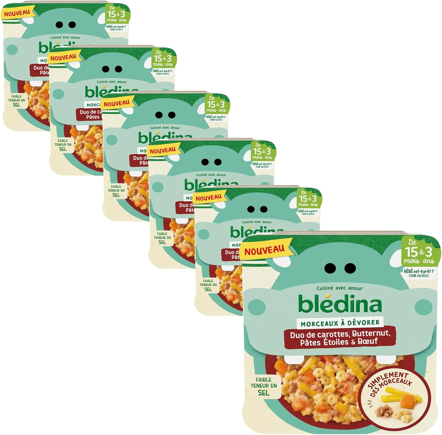 Detalle de Blédina Morceaux à Dévorer 6x200g 🍽