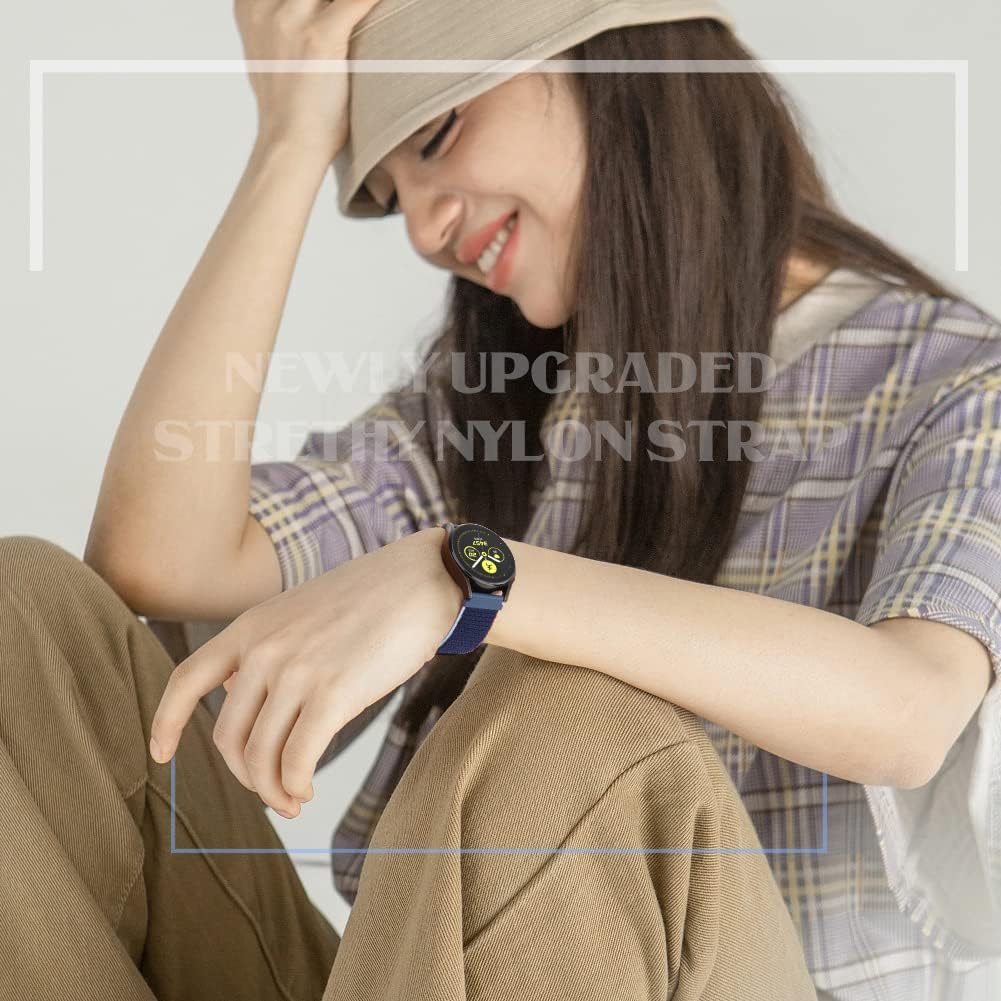 Detalle de Huamanlou Nylon Uhrenarmband mit Schnellverschluss (16/18/20/22 mm) – atmungsaktiv & verstellbar