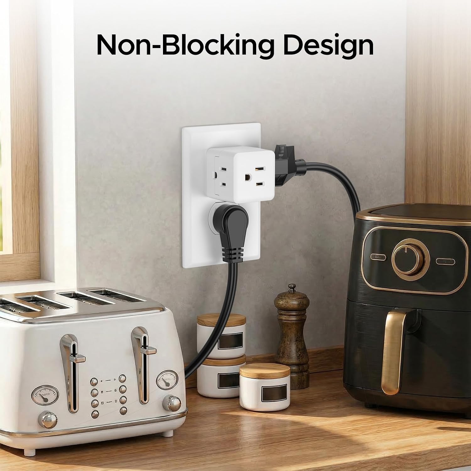 Thumbnail 1 de Key Power LA-21 3-Outlet Wall Adapter, Grounded 90-Degree Cube Tap, 3-Pack