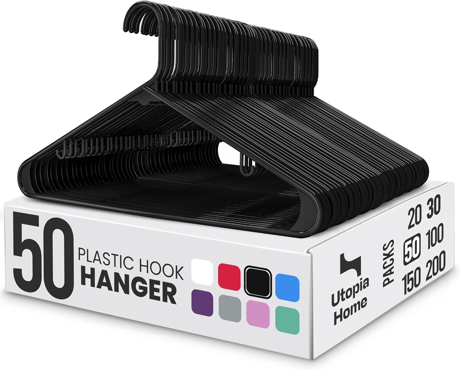 Detalle de Utopia Home Plastic Hangers 50-Pack