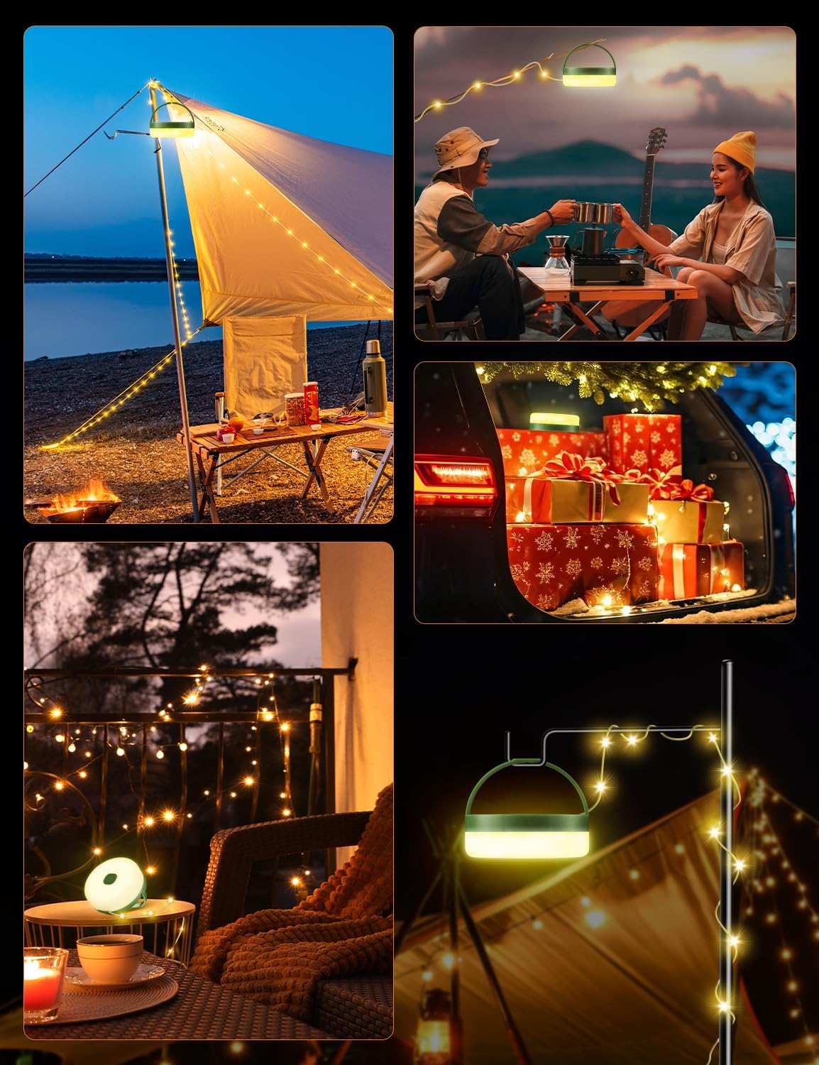 Thumbnail 6 de Camping Lichterkette Aufrollbar Solar 10 m – Wiederaufladbar, IP65 wasserdicht, 8 Beleuchtungsmodi