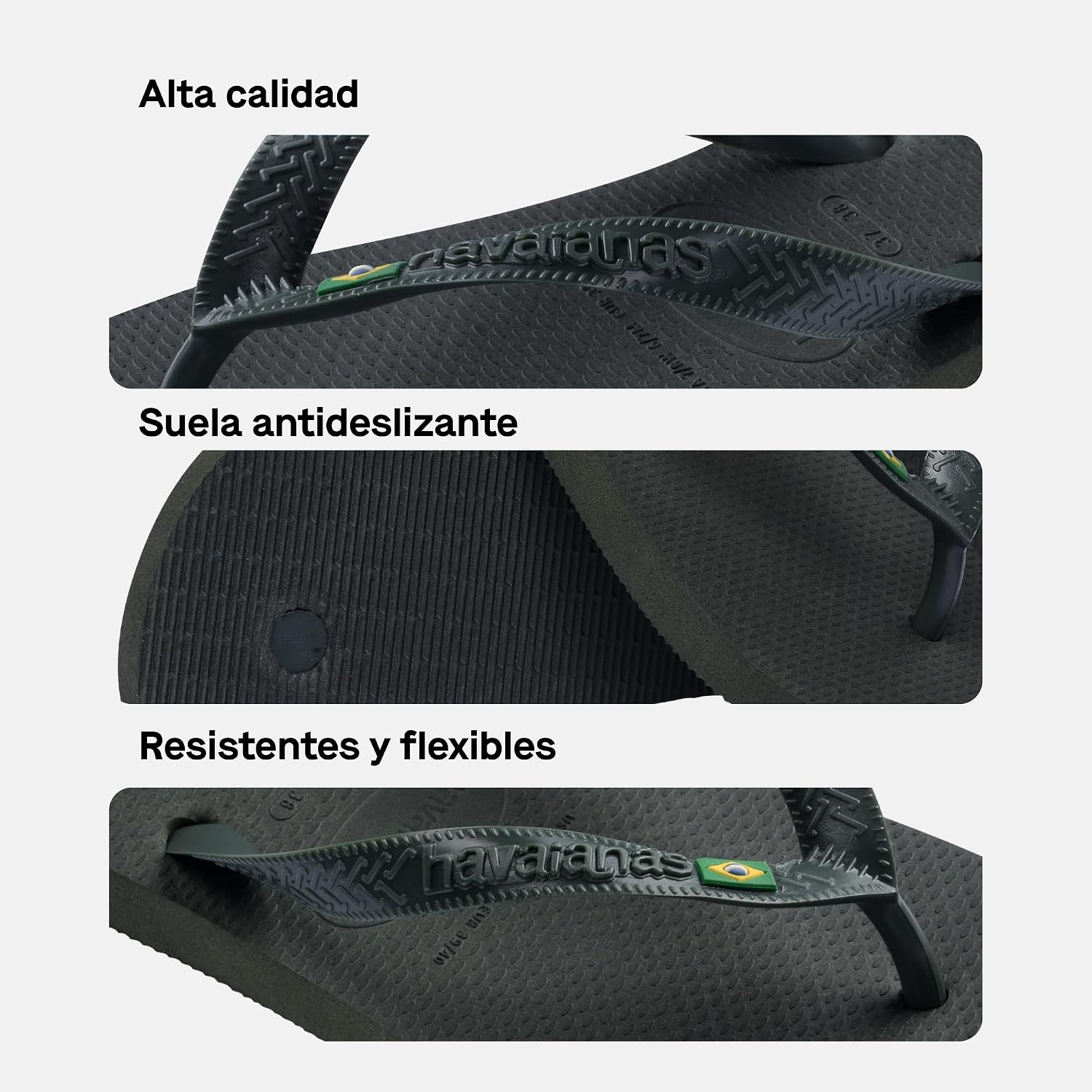 Detalle 2 de Havaianas Top Brasil: chanclas unisex ligeras, resistentes y con suela antideslizante