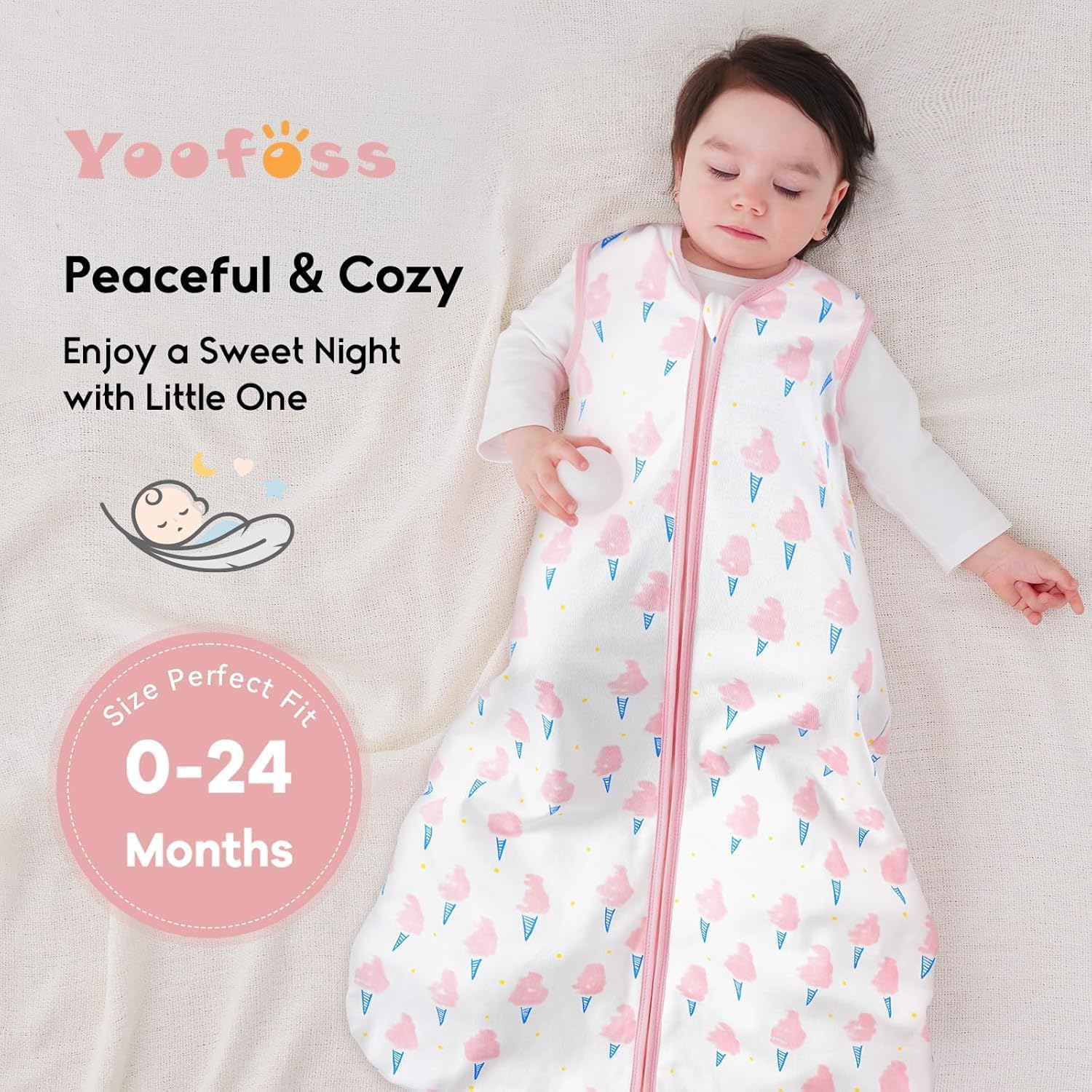 Thumbnail 5 de Yoofoss Baby Sleeping Bag 0.5 Tog – 18-24 Months (3 Pack) — 100% Organic Cotton