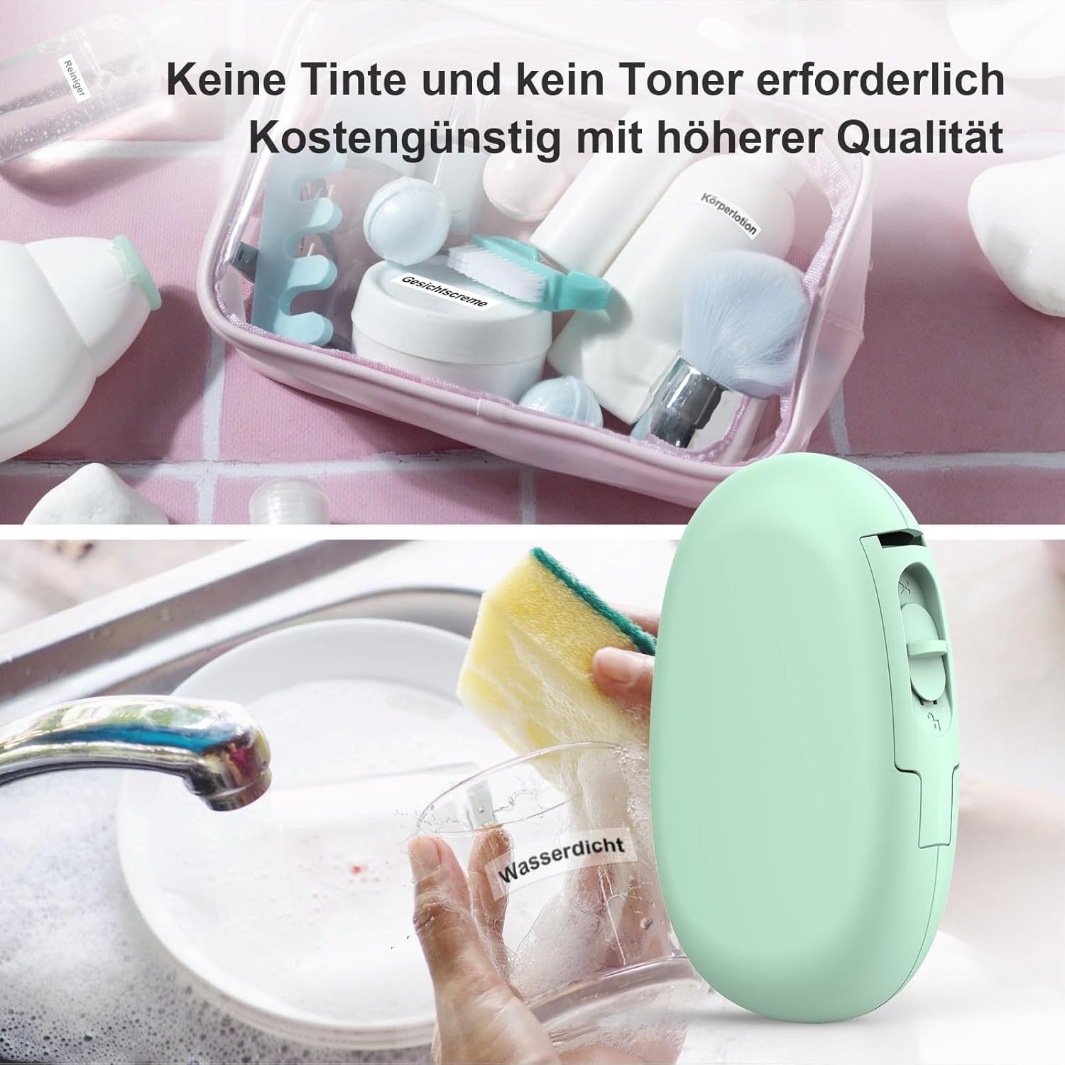 Thumbnail 6 de SUPVAN E10 Etikettendrucker grün mit wasserdichten Etiketten 15 mm 📇