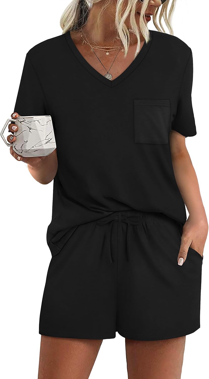 Detalle de RUBZOOF V-Neck Pajama Set with Pockets