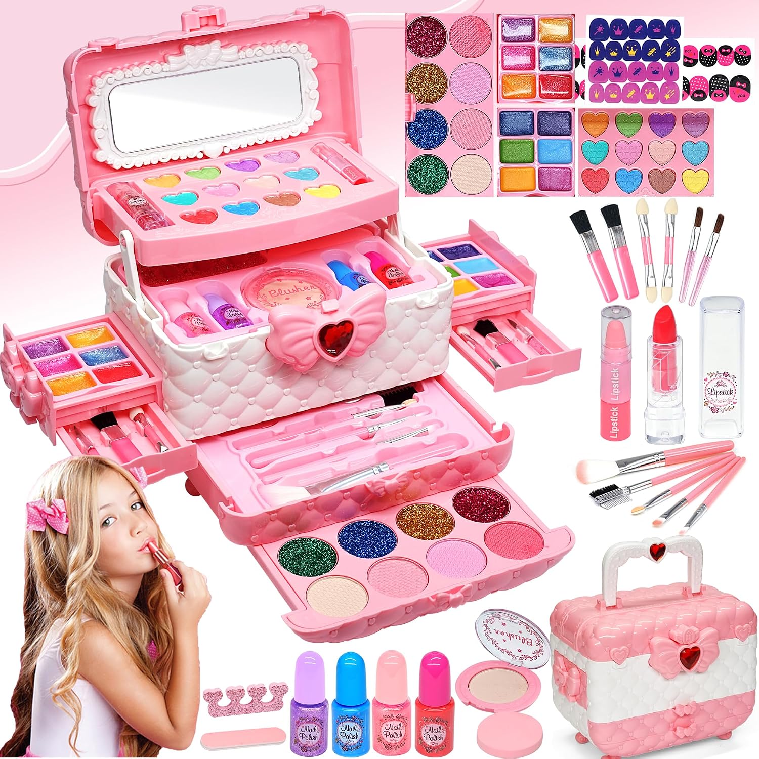 Detalle de HERAPFANN Kids Makeup Sets for Girls 57pcs
