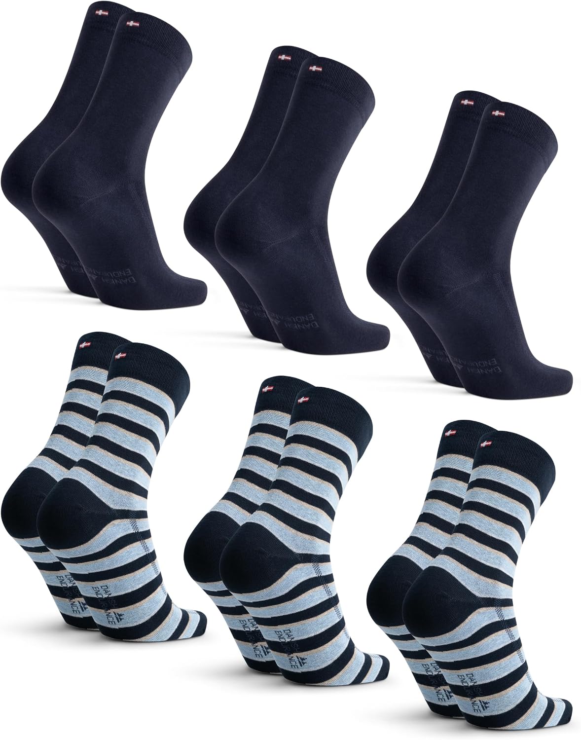 Detalle de DANISH ENDURANCE Calze Cotone Organico Pregiato – 6 Paia, Morbide eTraspiranti per Uomo e Donna