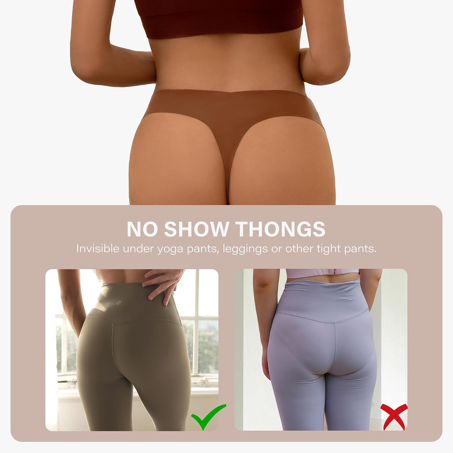 Thumbnail 3 de DEANGELMON Seamless Thongs for Women No Show Underwear