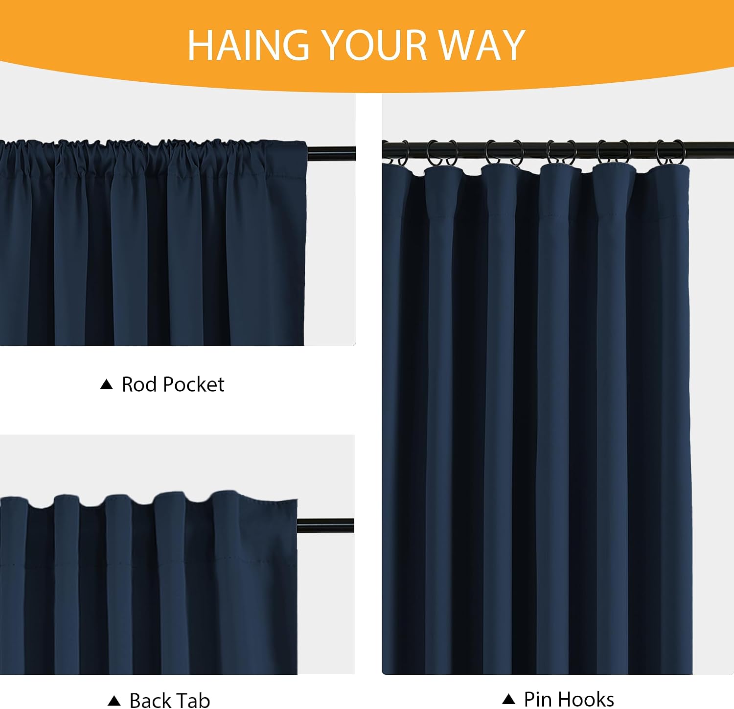 Thumbnail 5 de RYB HOME 108-Inch Blackout Curtains