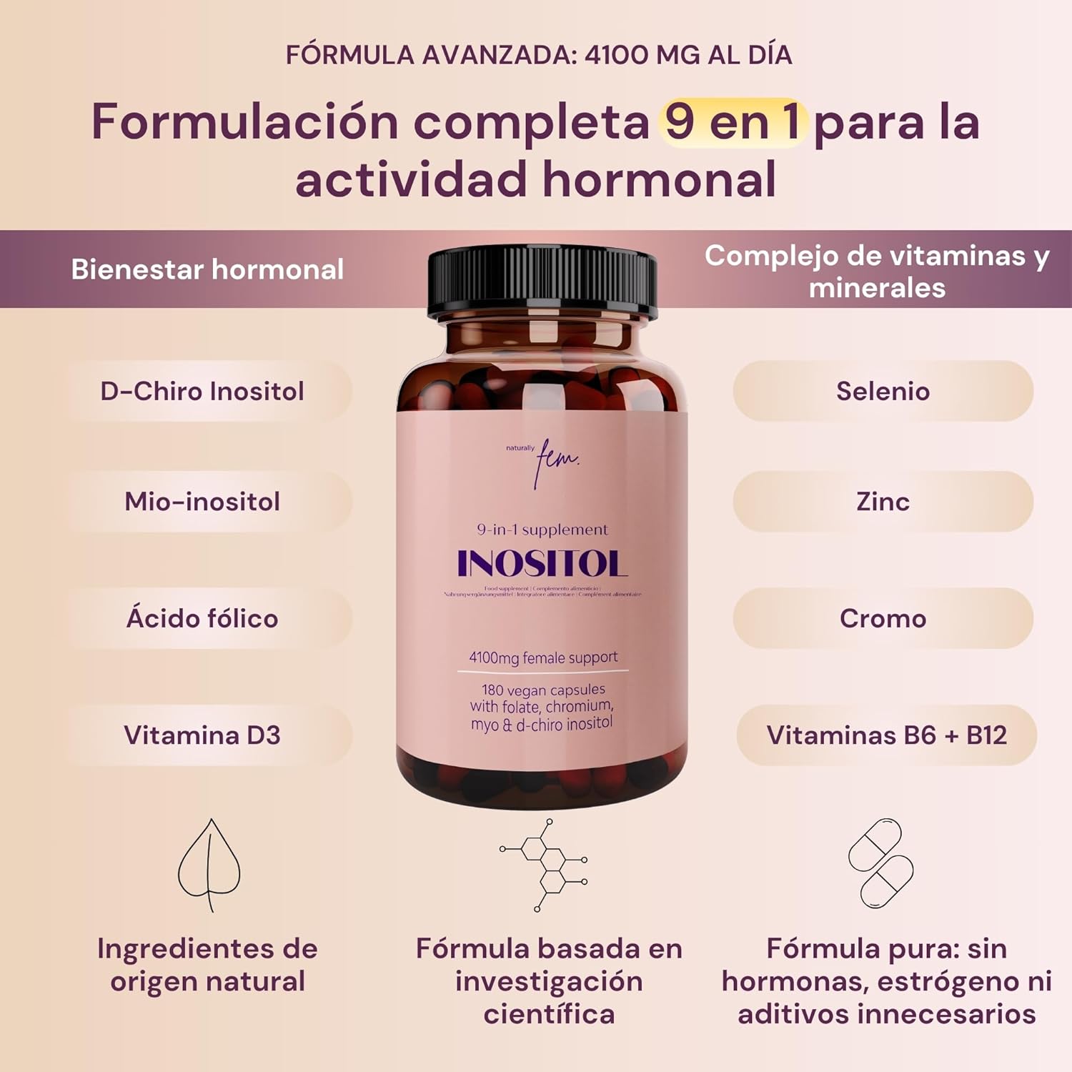 Detalle de Inositol Myo and D-Chiro 4100MG para mujer