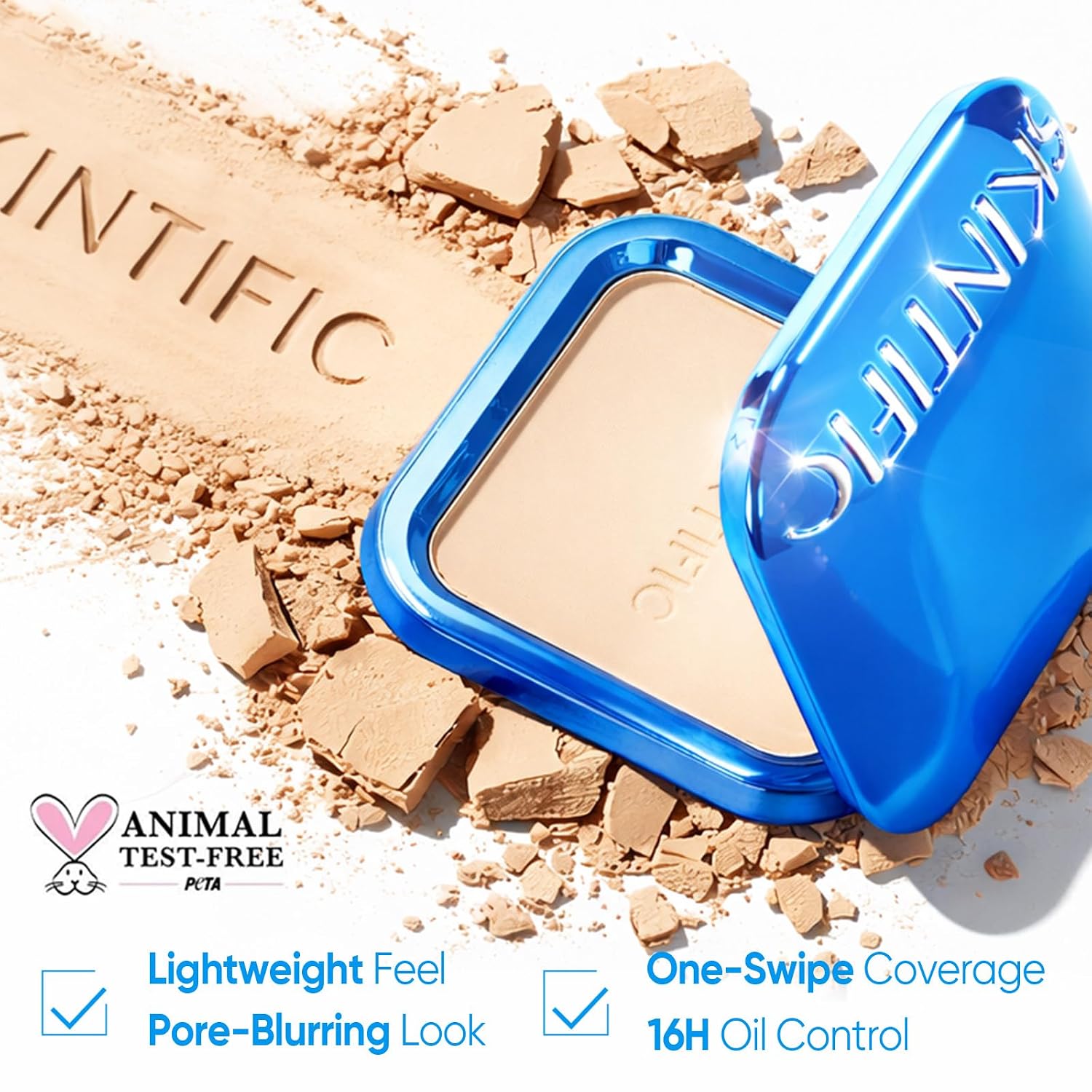 Detalle de SKINTIFIC Ultra Cover Powder Foundation 03 Petal for Oily Skin, Matte Finish
