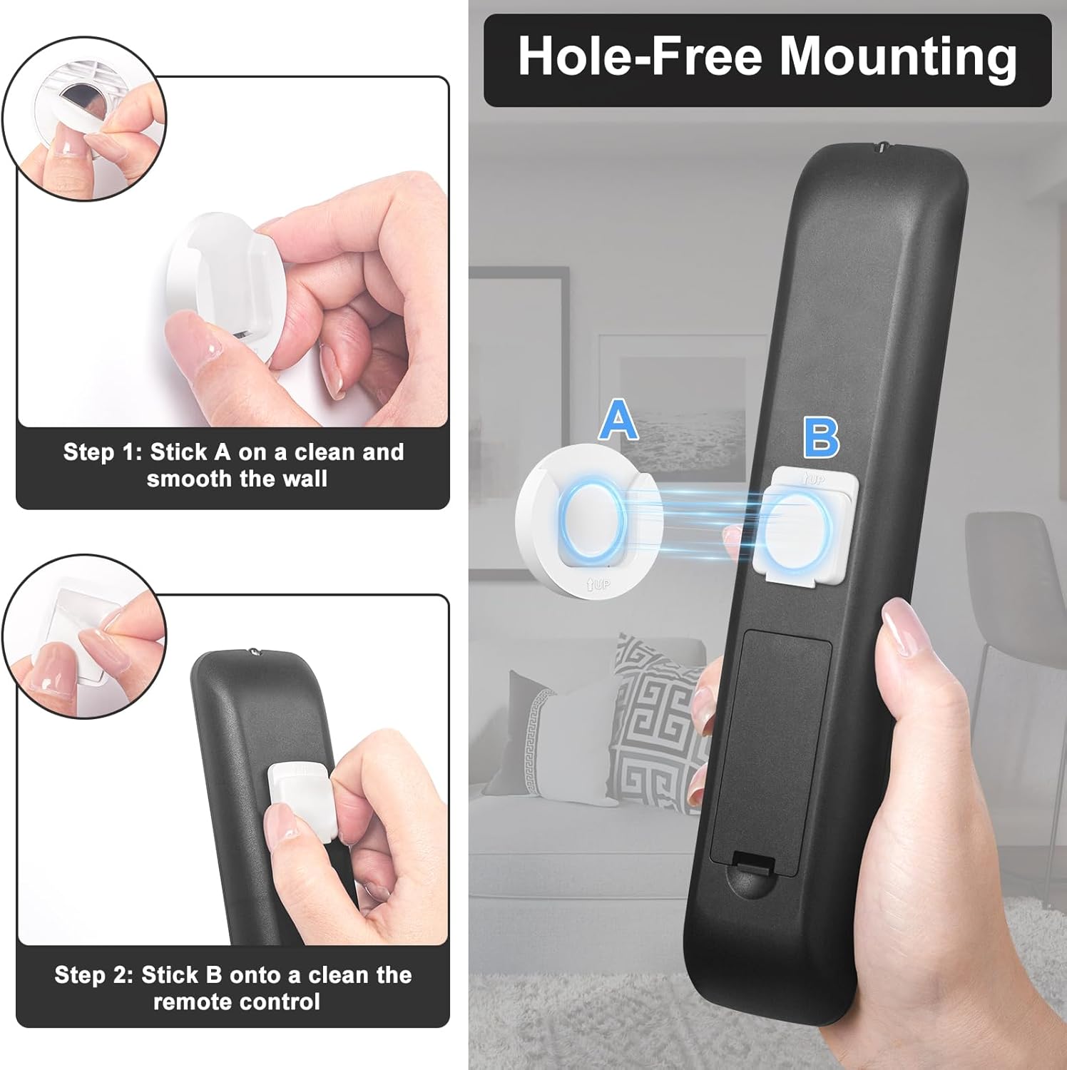 Thumbnail 5 de YYILIS Magnetic Remote Control Holder Wall Mount, 4-Pack