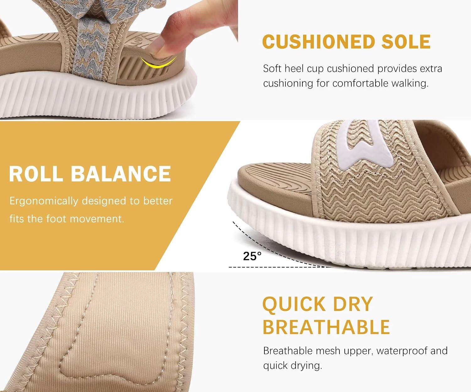 Detalle de KuaiLu sandali trekking da donna comodi con supporto arco plantare regolabile