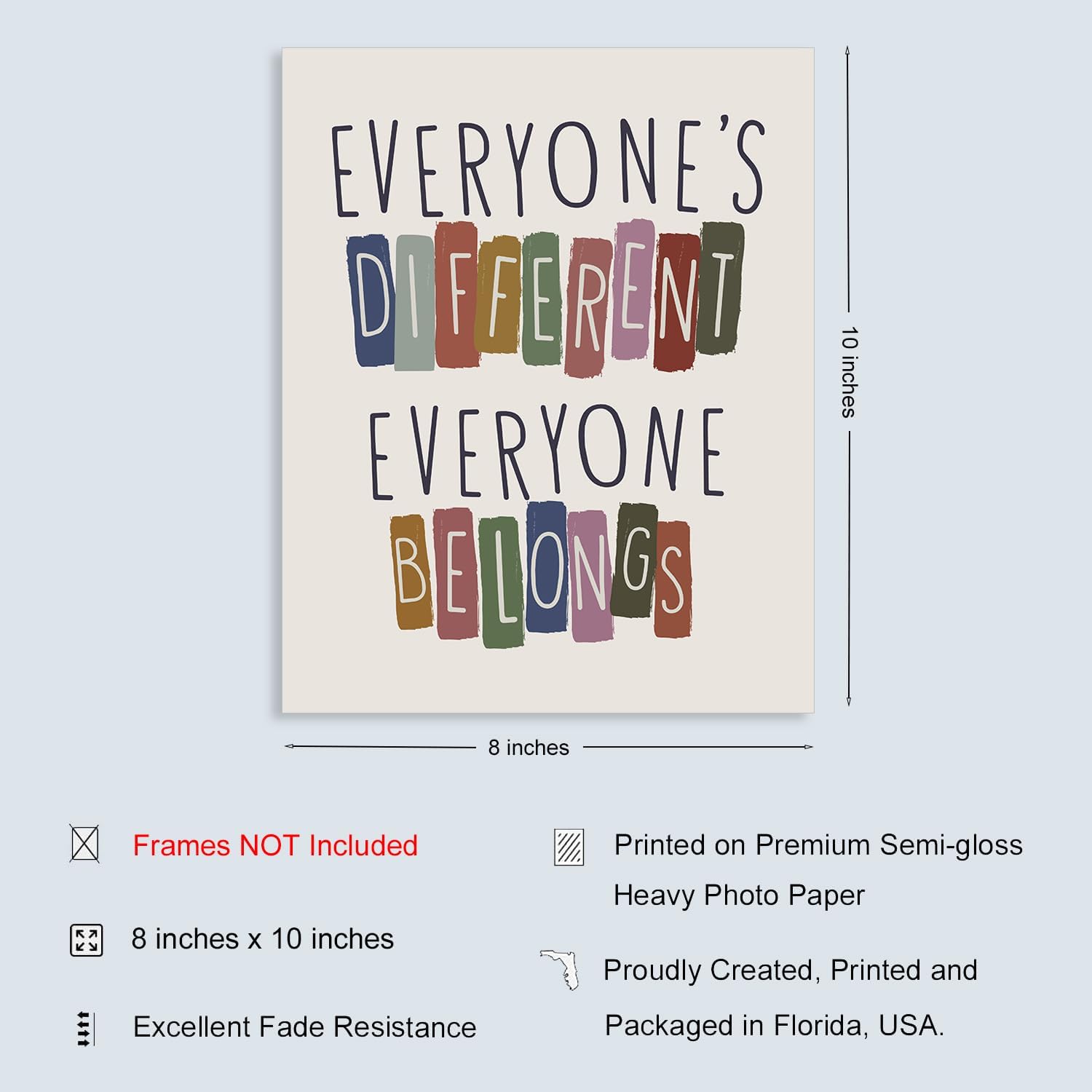 Thumbnail 1 de Everyone's Different Everyone Belongs Print 8 x 10 Inches