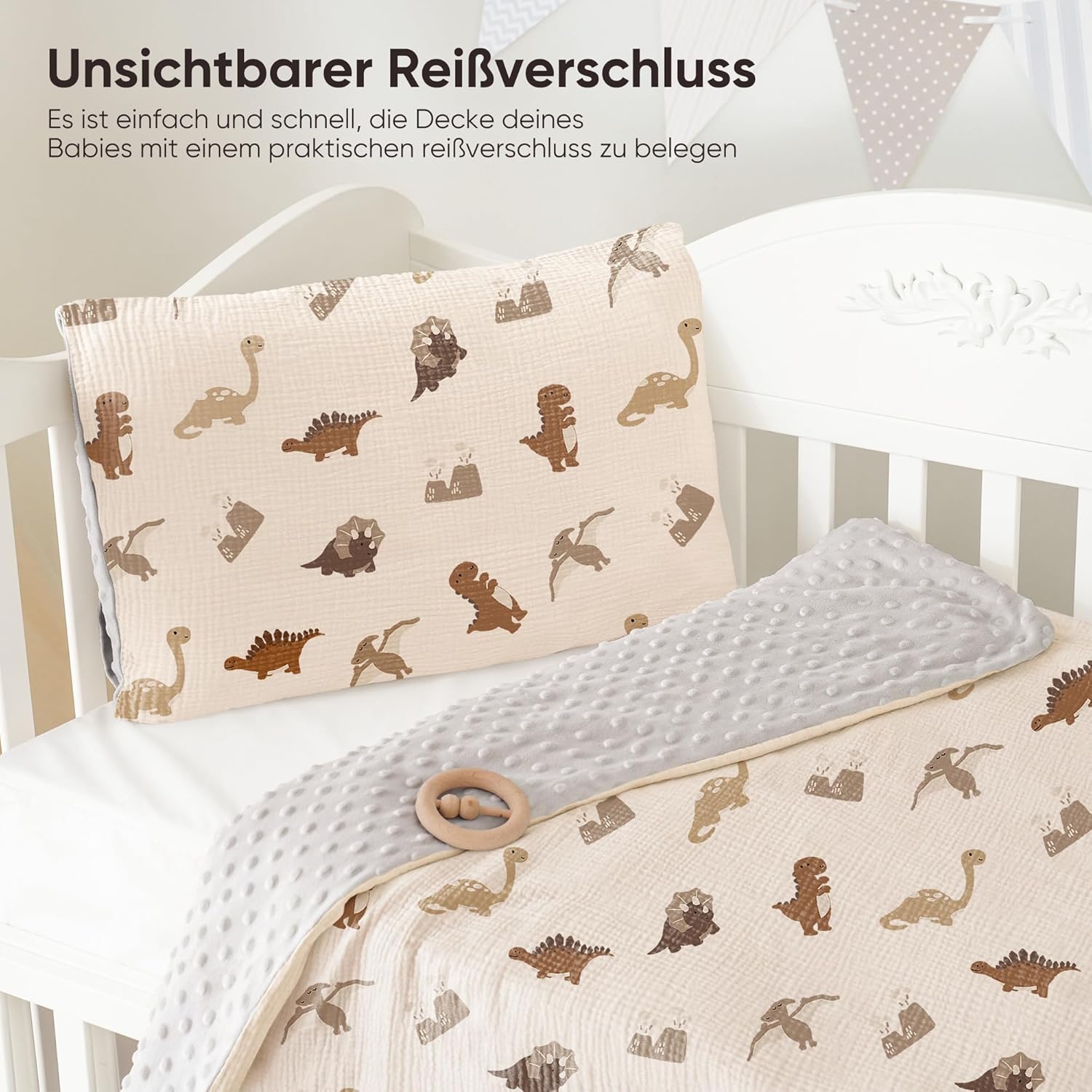 Thumbnail 2 de Susurration Musselin Kinderbettwäsche 100x135 (Kissenbezug 40x60) – 2-teilig mit Reißverschluss