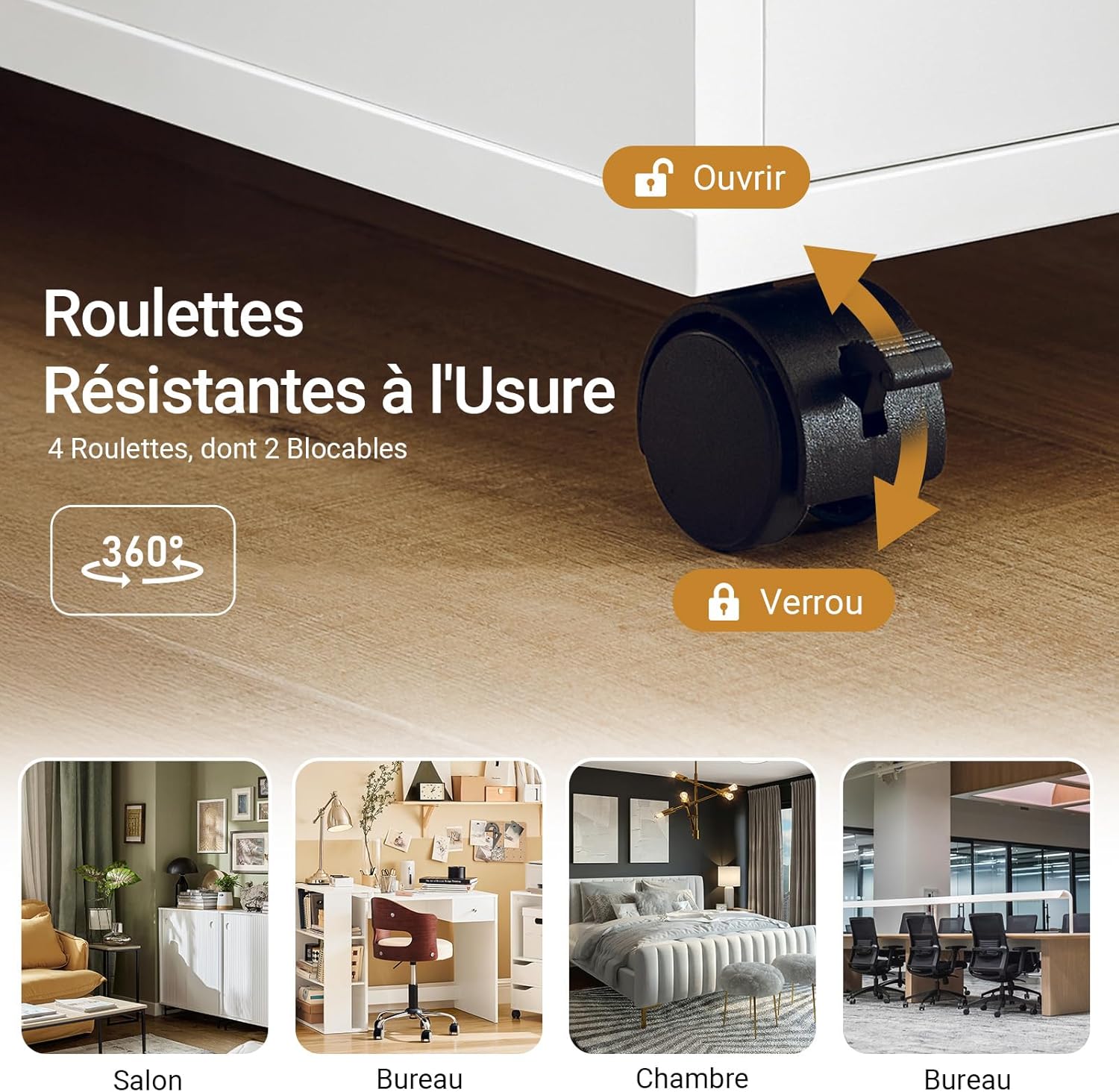 Detalle 2 de SoBuy FBT130-WN table d’appoint L60 cm