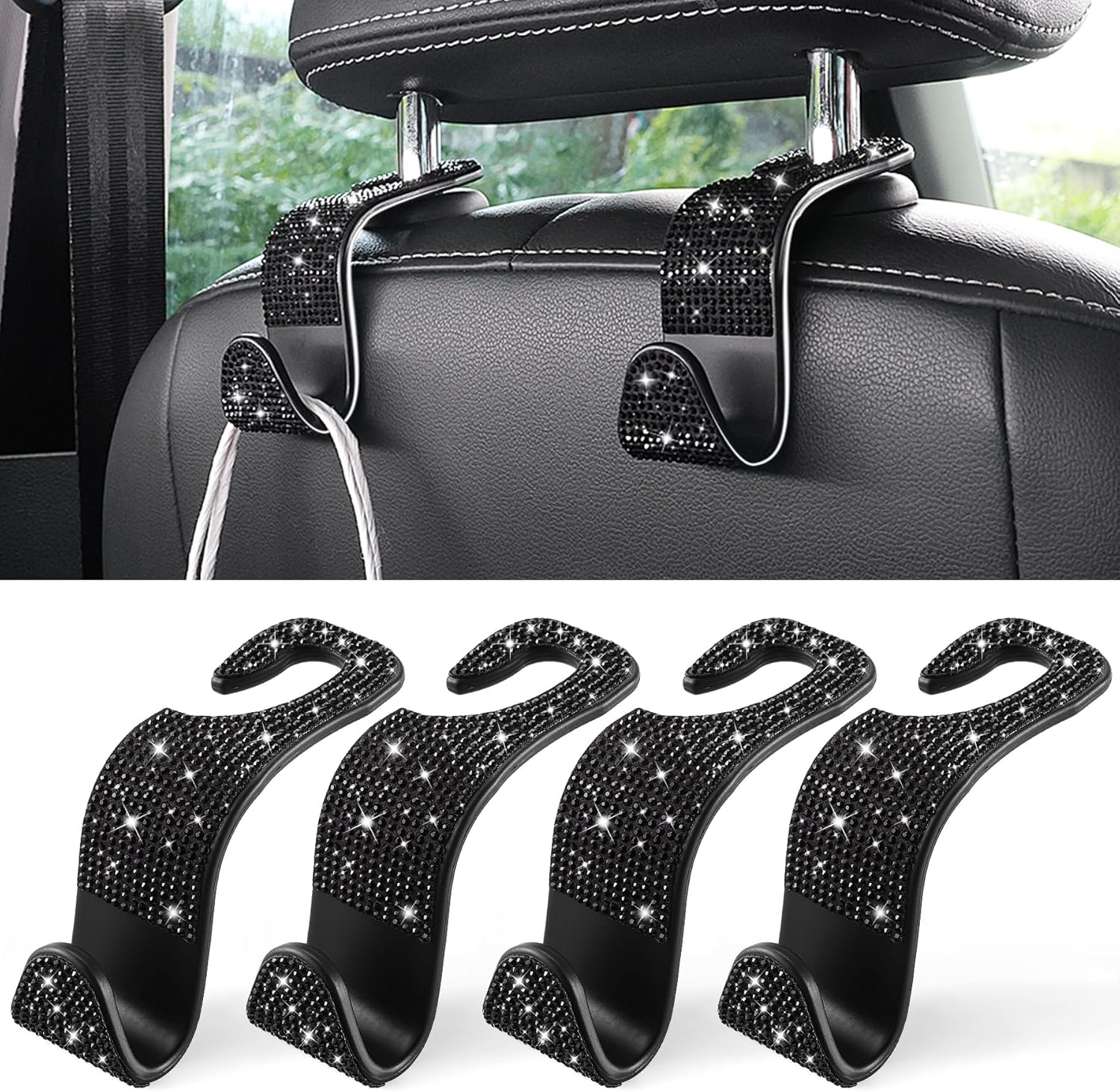 Thumbnail 6 de LivTee Car Seat Headrest Hook 4-Pack: Easy Organization for Bags, Umbrellas, and More