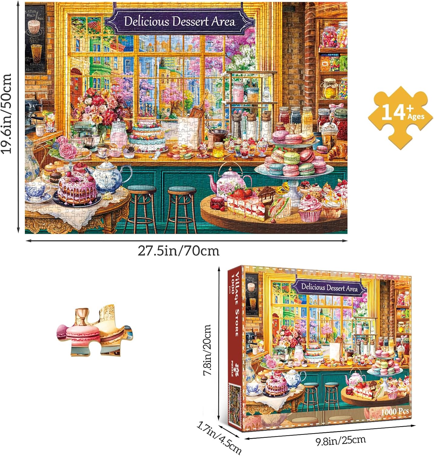 Detalle 2 de HUADADA Puzzle 1000 Teile Dessertladen 🧩