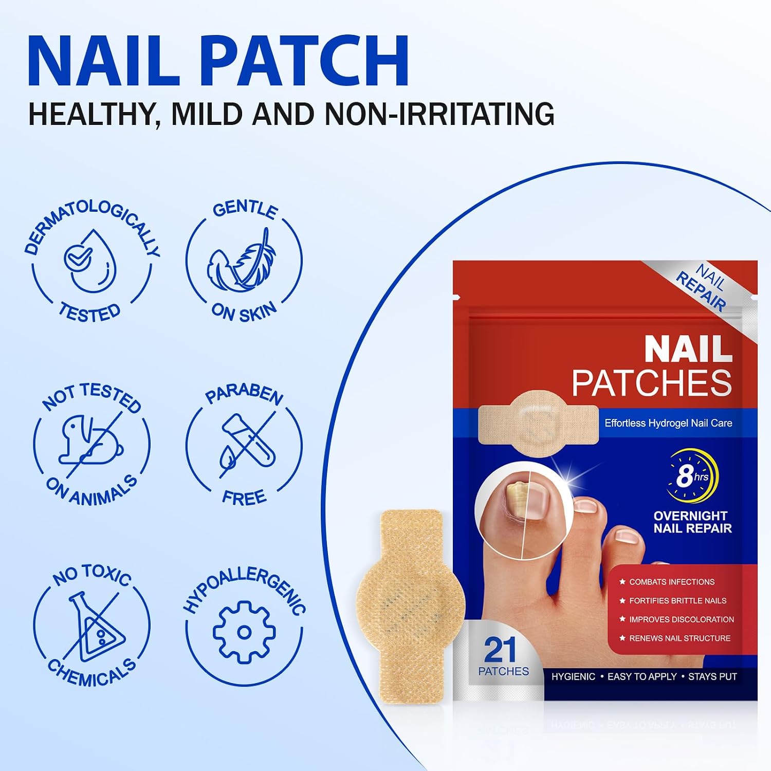 Thumbnail 6 de Nagelpflege-Pflaster für Zehen (21 Stück) – Schonende Pads zur täglichen Nagelpflege