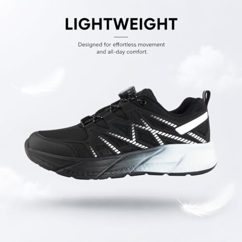 Detalle de Hitmars Baskets Homme Chaussures de Sport la molette Légères Noir Blanc - 42