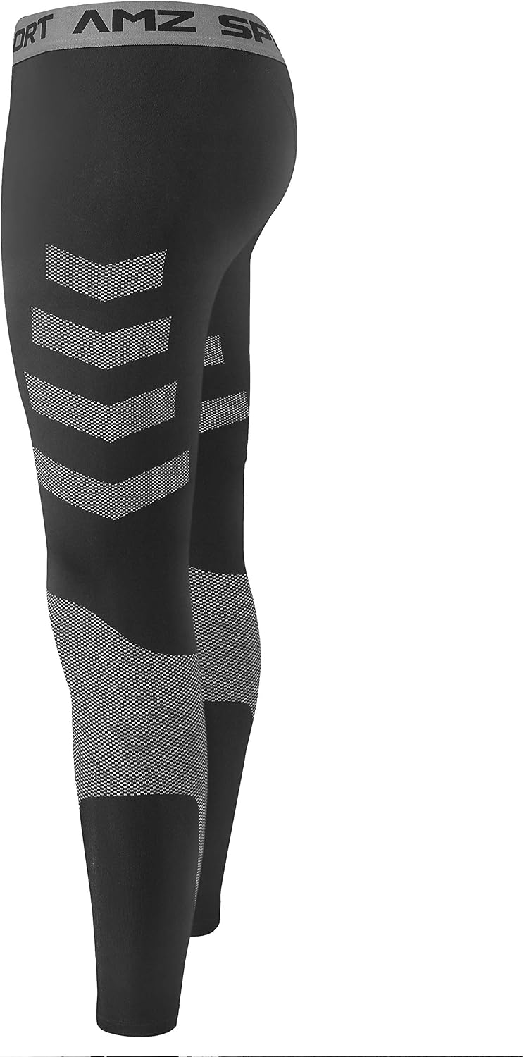 Detalle de AMZSPORT Pantaloni sportivi compressione uomo leggings asciugatura rapida