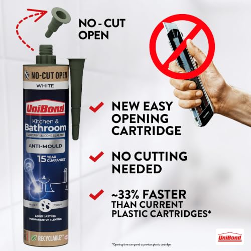 Thumbnail 4 de UniBond Kitchen & Bathroom Mould-Resistant White Sealant 280 ml