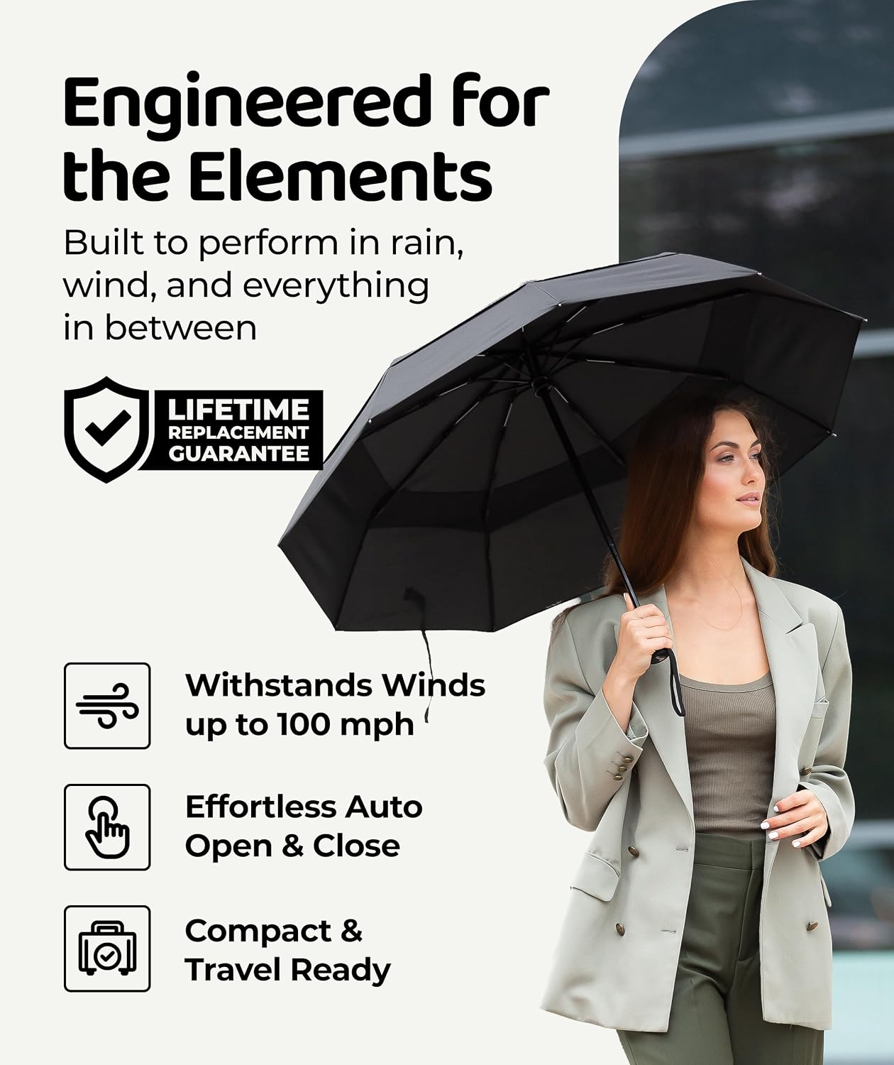 Thumbnail 1 de REPEL Windproof Travel Umbrella 85 MPH ☂