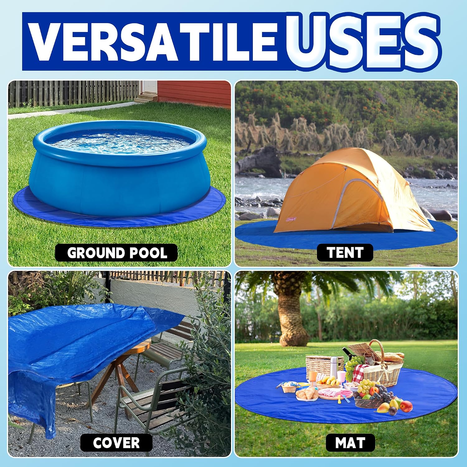 Detalle 2 de RAINDEWAY Round Tarp, 10 Feet