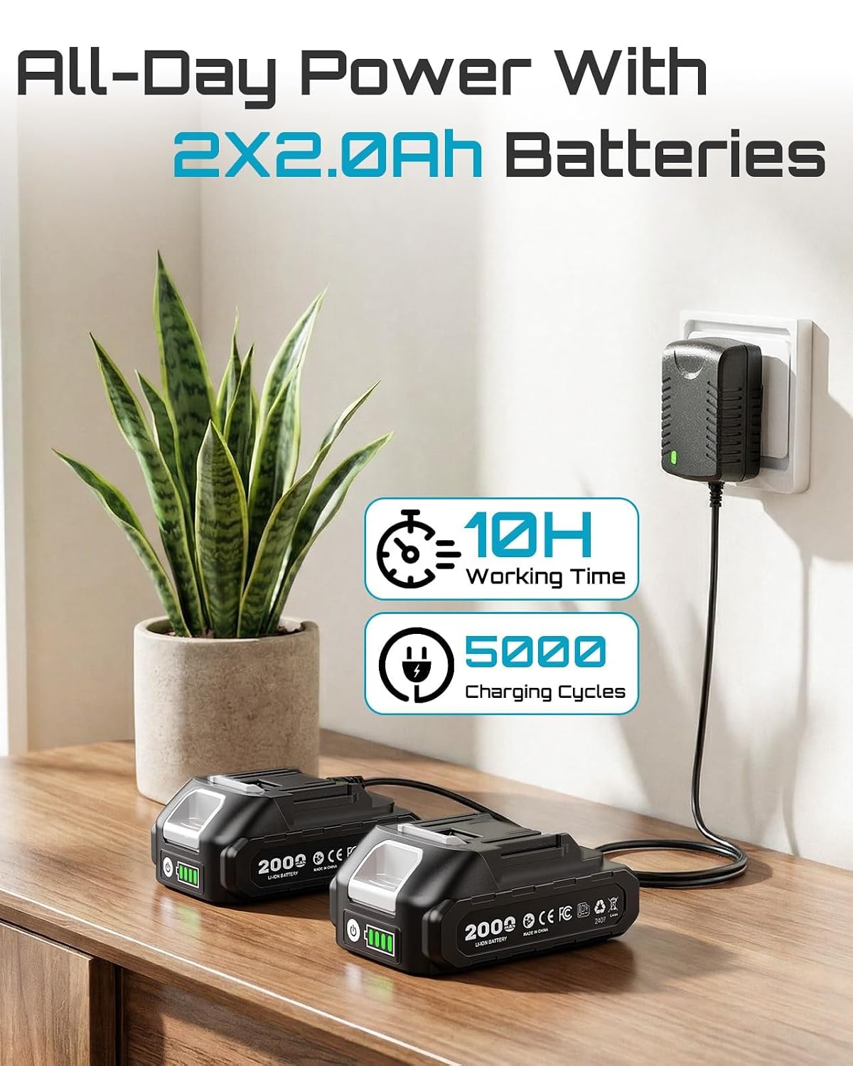 Detalle de SEESII Kit Pro Vibratore per piastrelle da 145 mm con ventosa 8" e 2 batterie 2000 mAh