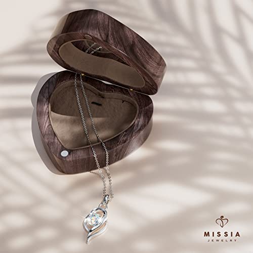 Thumbnail 2 de Missia Moissanite S925 Silver Necklace in Walnut Gift Box — 1.0ct Pendant