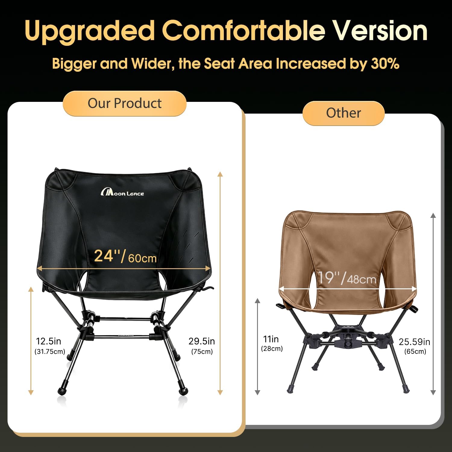 Thumbnail 1 de MOON LENCE SFplus Oversized Portable Camping Chair, 330 lb Capacity