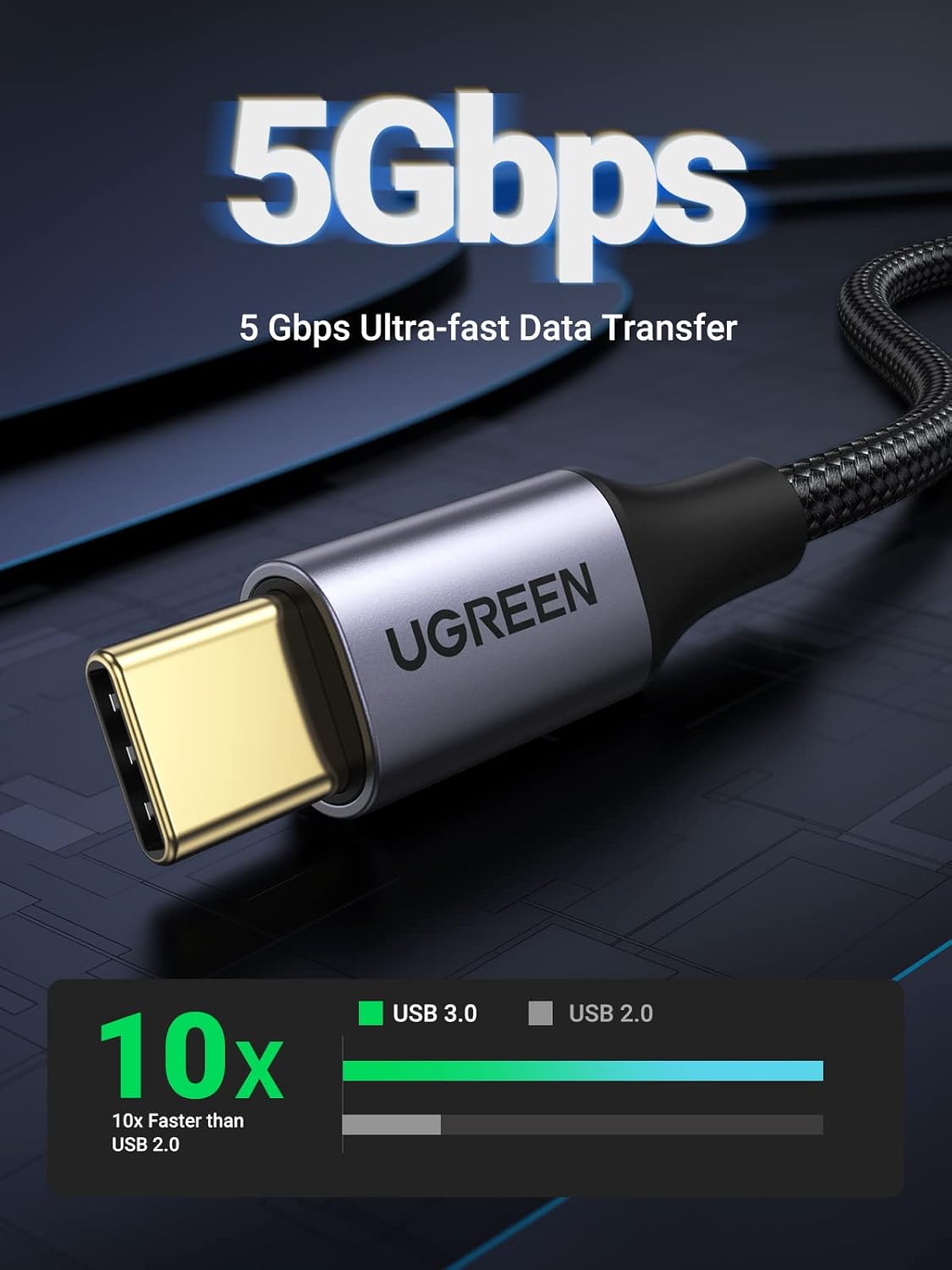 Thumbnail 1 de UGREEN USB A to USB C Cable 2m 5Gbps