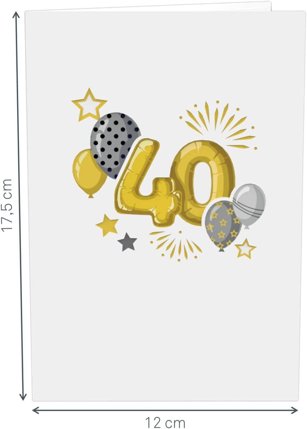 Thumbnail 5 de papercrush® Carte pop-up 40e anniversaire – Carte d’anniversaire 3D faite à la main