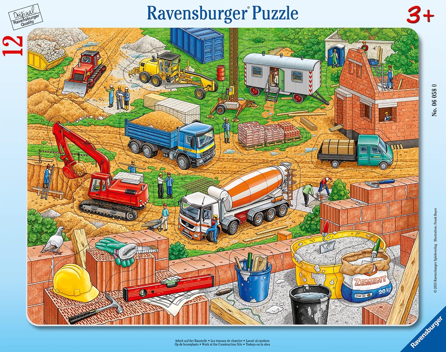 Detalle de Ravensburger Arbeit auf der Baustelle Puzzle 12 Teile
