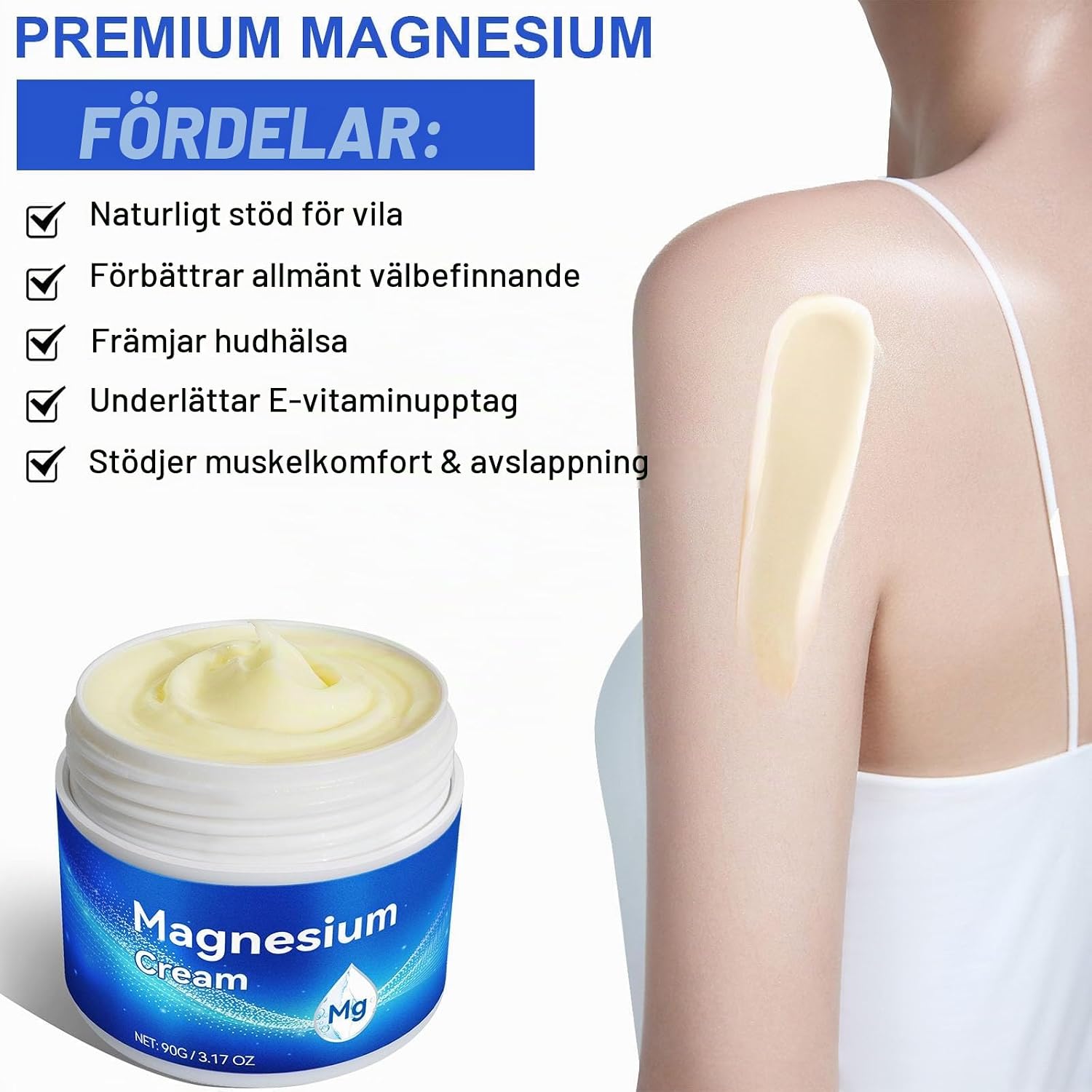 Detalle 2 de FUBAOLIN magnesiumkräm med magnesiumklorid, lavendel och återfuktande oljor