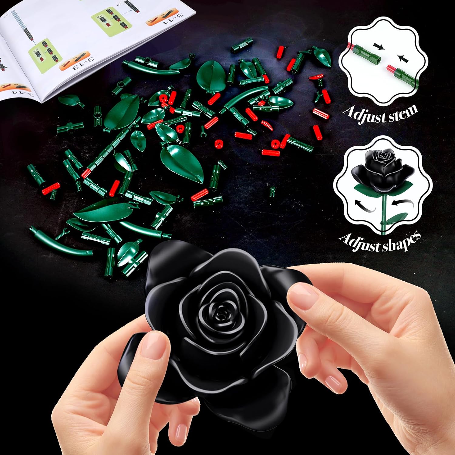Thumbnail 3 de Blumenstrauß Bausatz 634 Teile 🌹