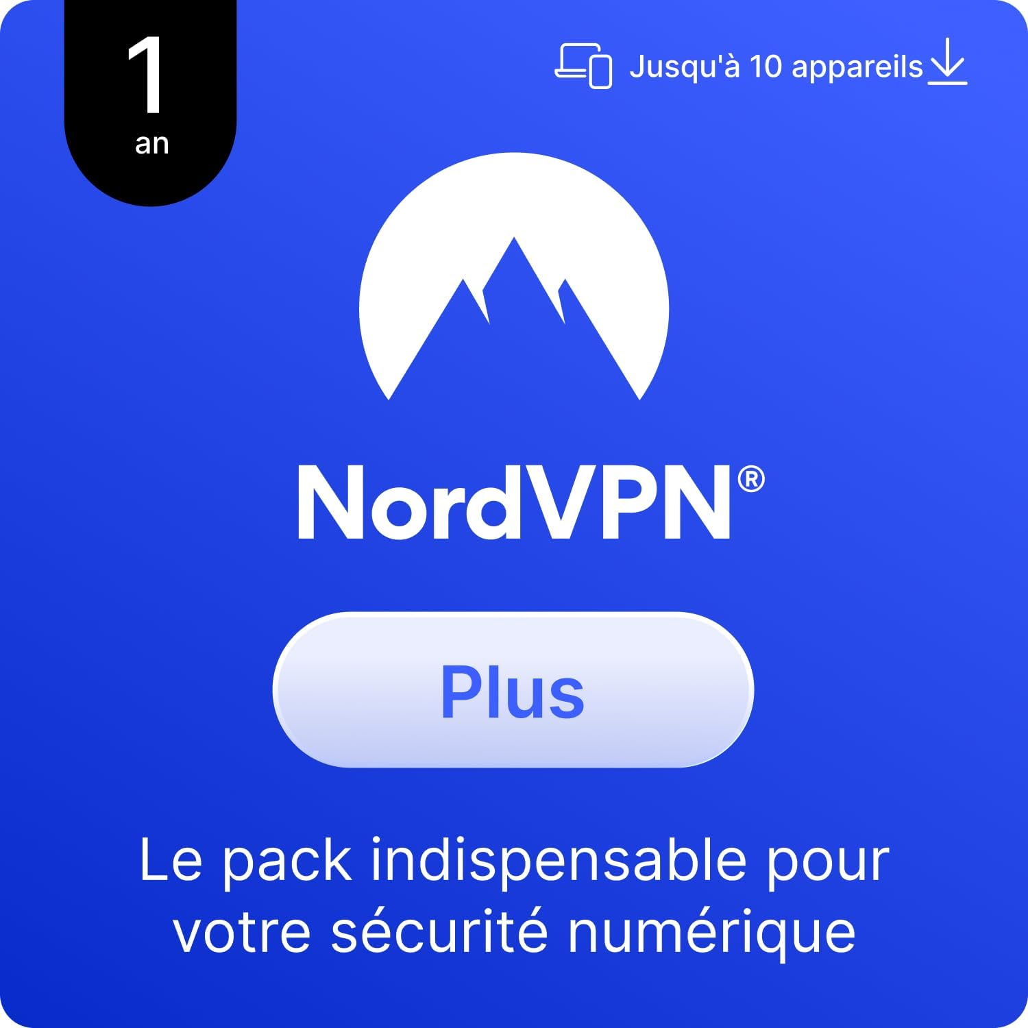 NordVPN Avancé – Pack 1 an inclus VPN + Gestionnaire de Mots de Passe + Code Numérique