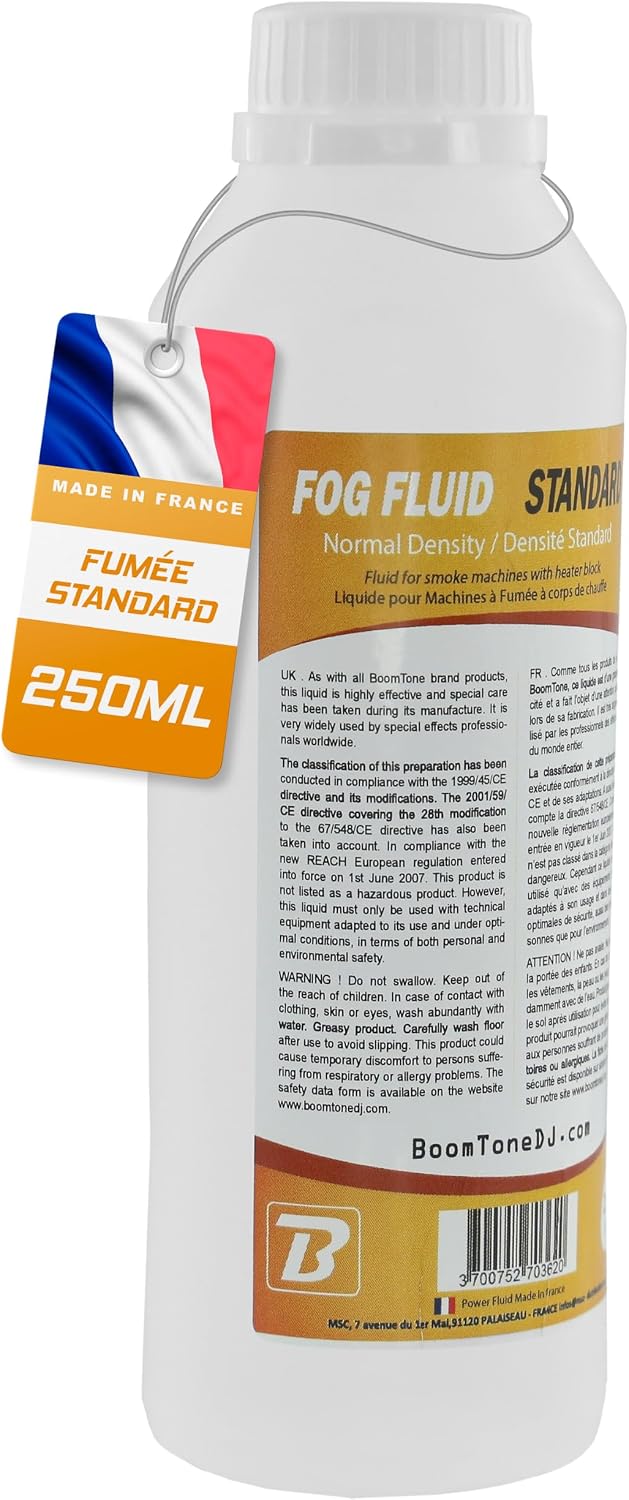 Detalle 2 de BoomToneDJ Fog Fluid Standard – Liquide professionnel 5 L, incolore, inodore et conforme NF/CE