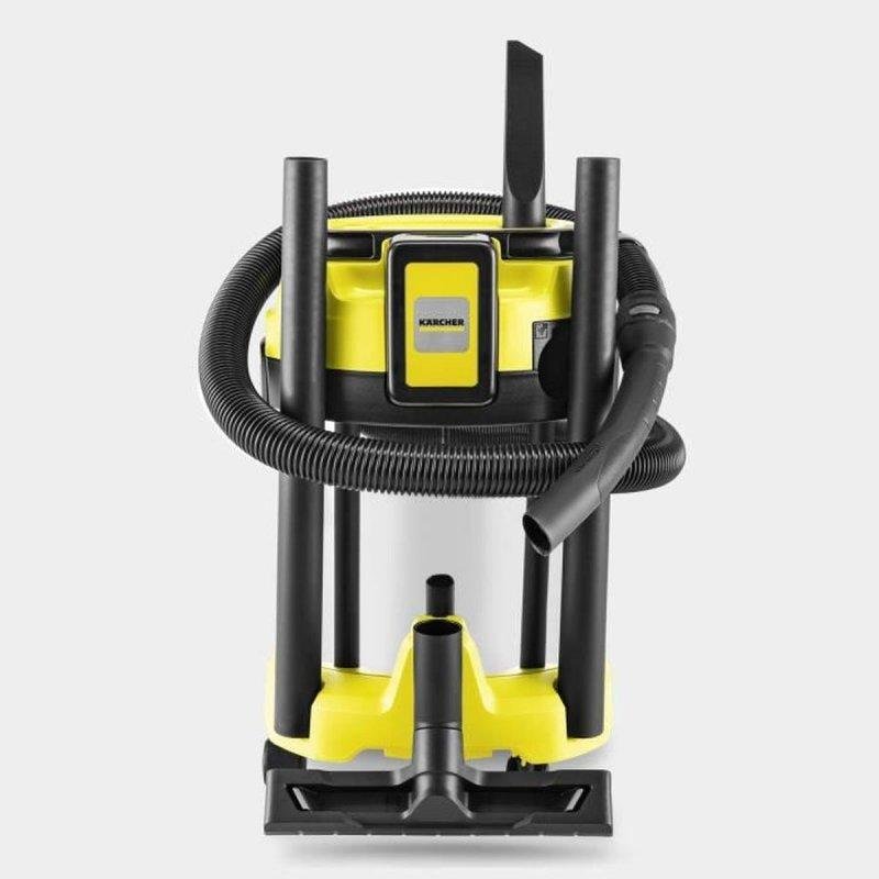Detalle de Kärcher WD 3-18 S: Aspiradora sin cable 17 L, 225 W para seco y húmedo (negro/amarillo)