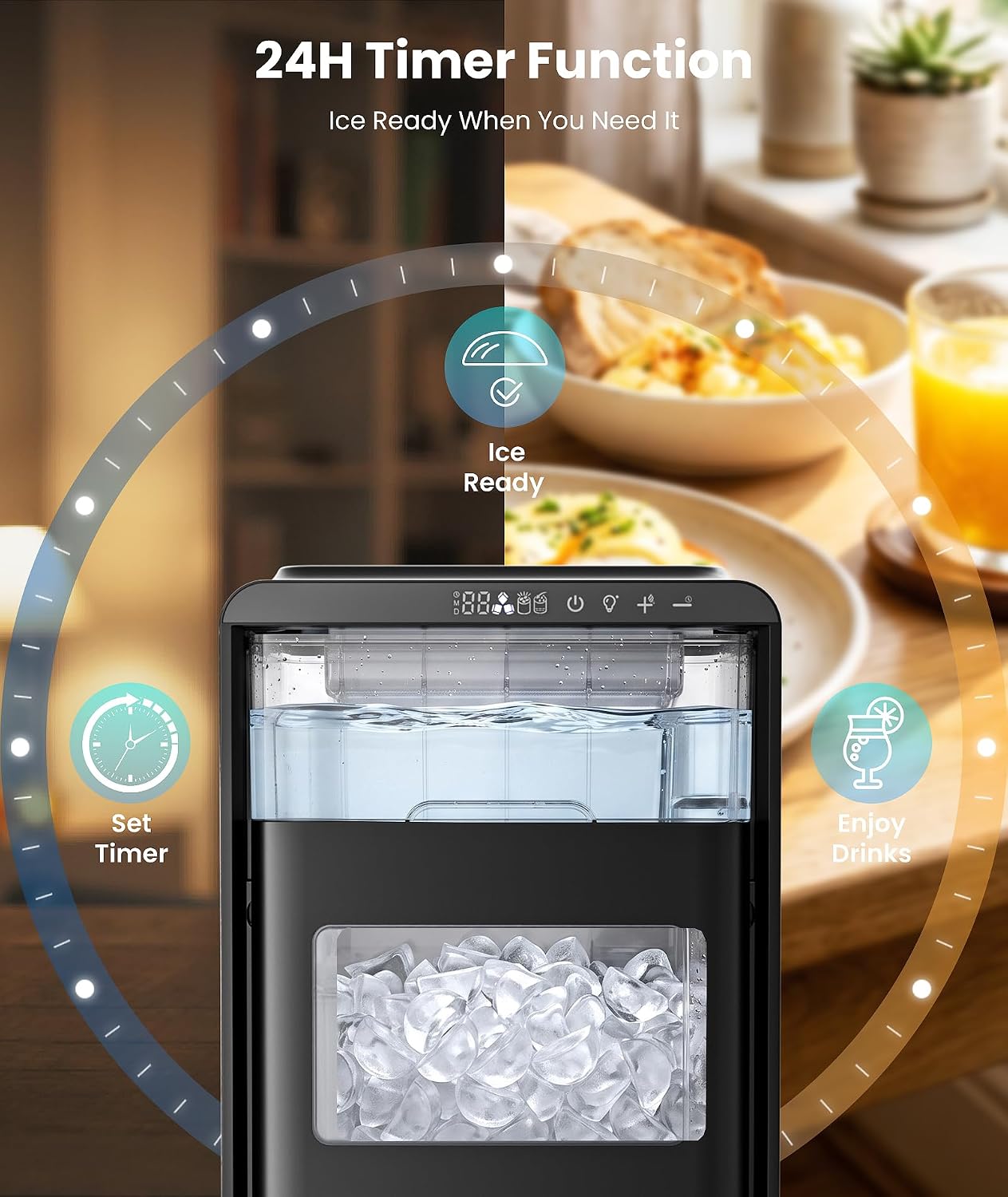 Detalle de Electactic Countertop Ice Maker, 27 lb Capacity