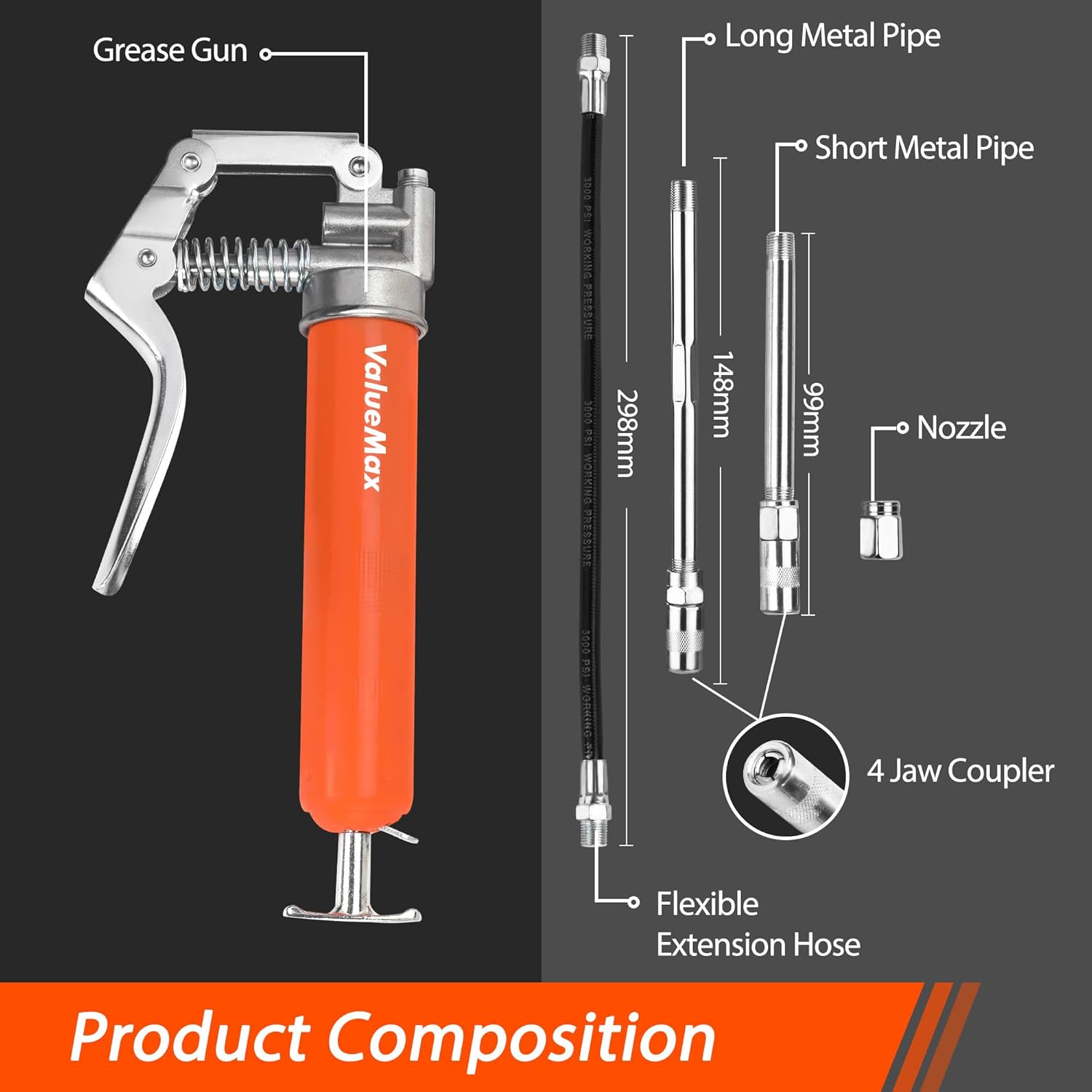 Thumbnail 1 de ValueMax Mini Grease Gun Kit 3500 PSI